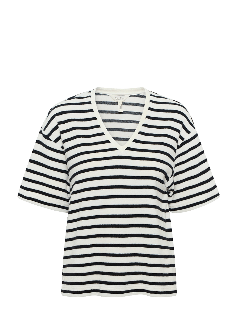 Part Two - RyliePW TS - t-shirts - black and eggnog stripe - 1