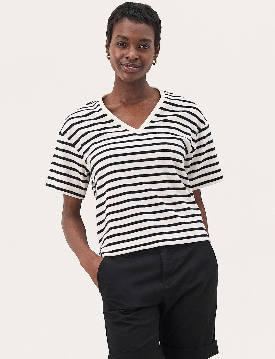 Part Two - RyliePW TS - t-shirts - black and eggnog stripe - 0