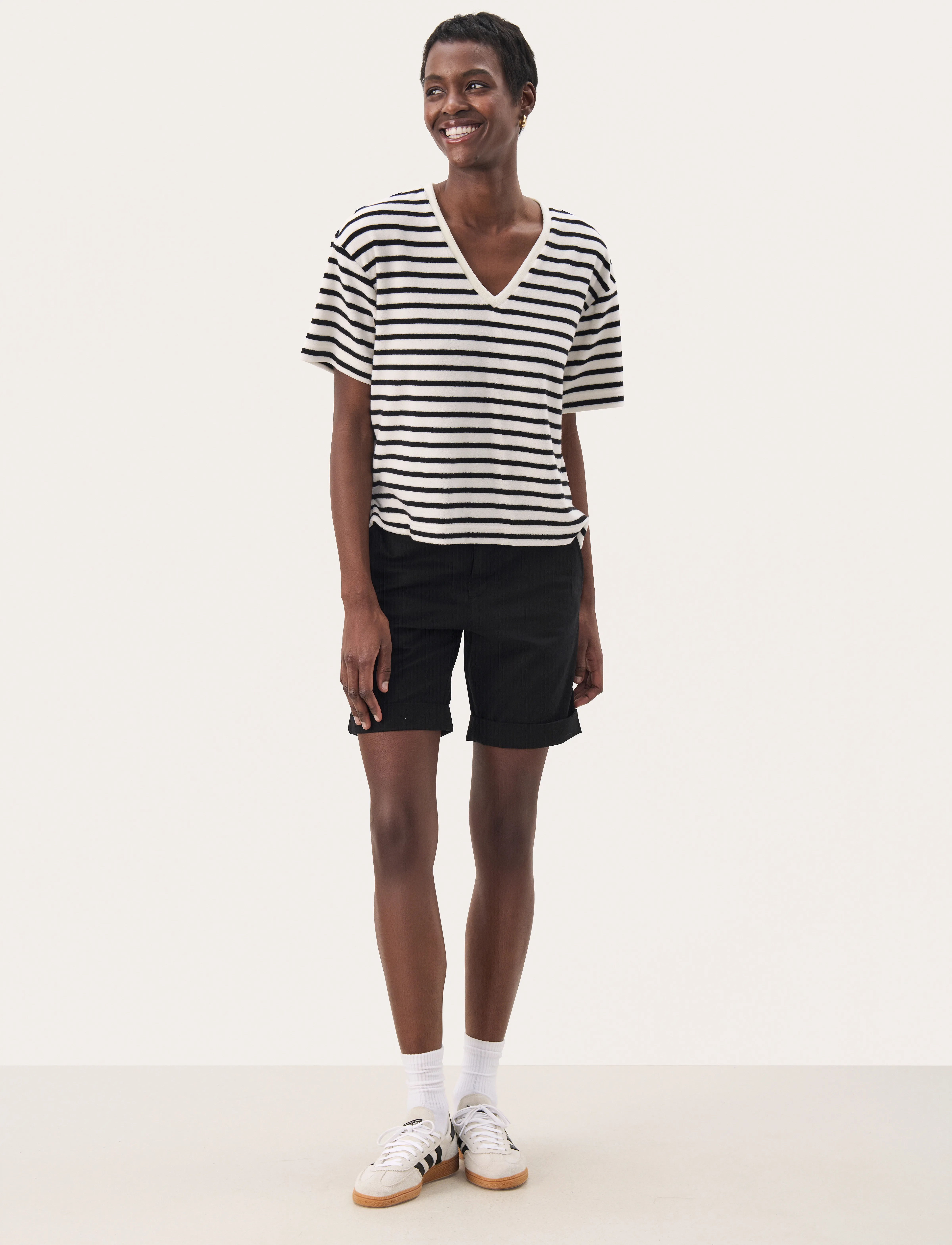 Part Two - RyliePW TS - t-shirts - black and eggnog stripe - 3
