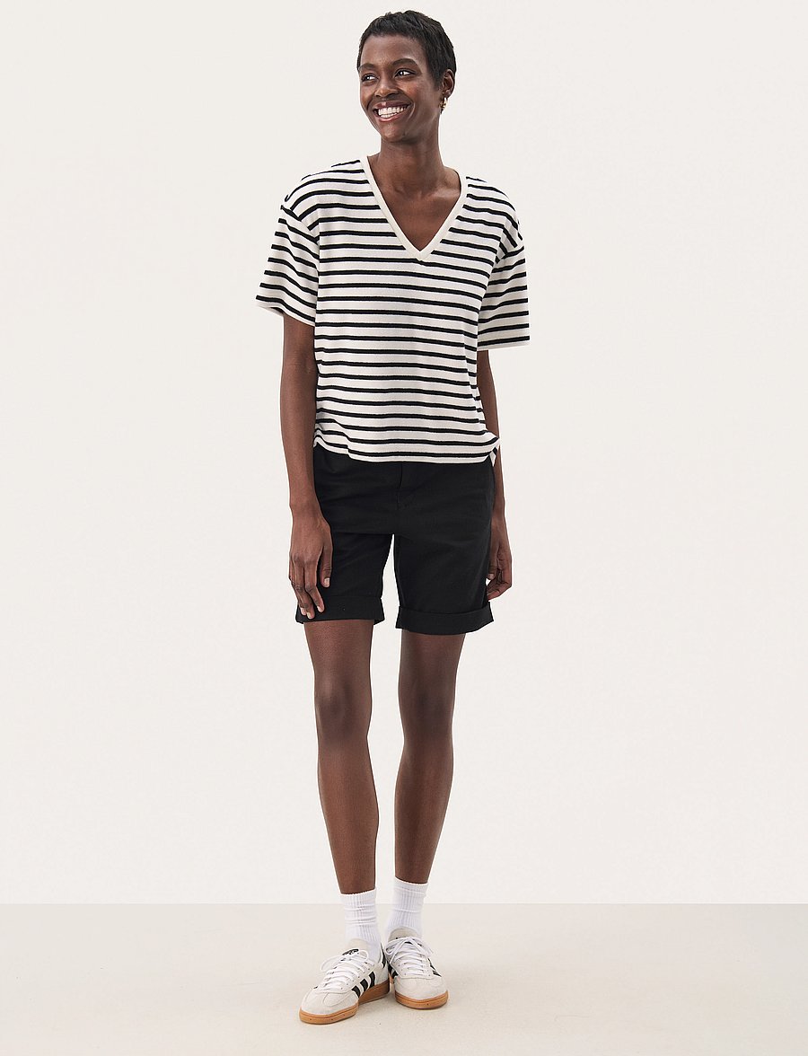 Part Two - RyliePW TS - t-shirts - black and eggnog stripe - 3