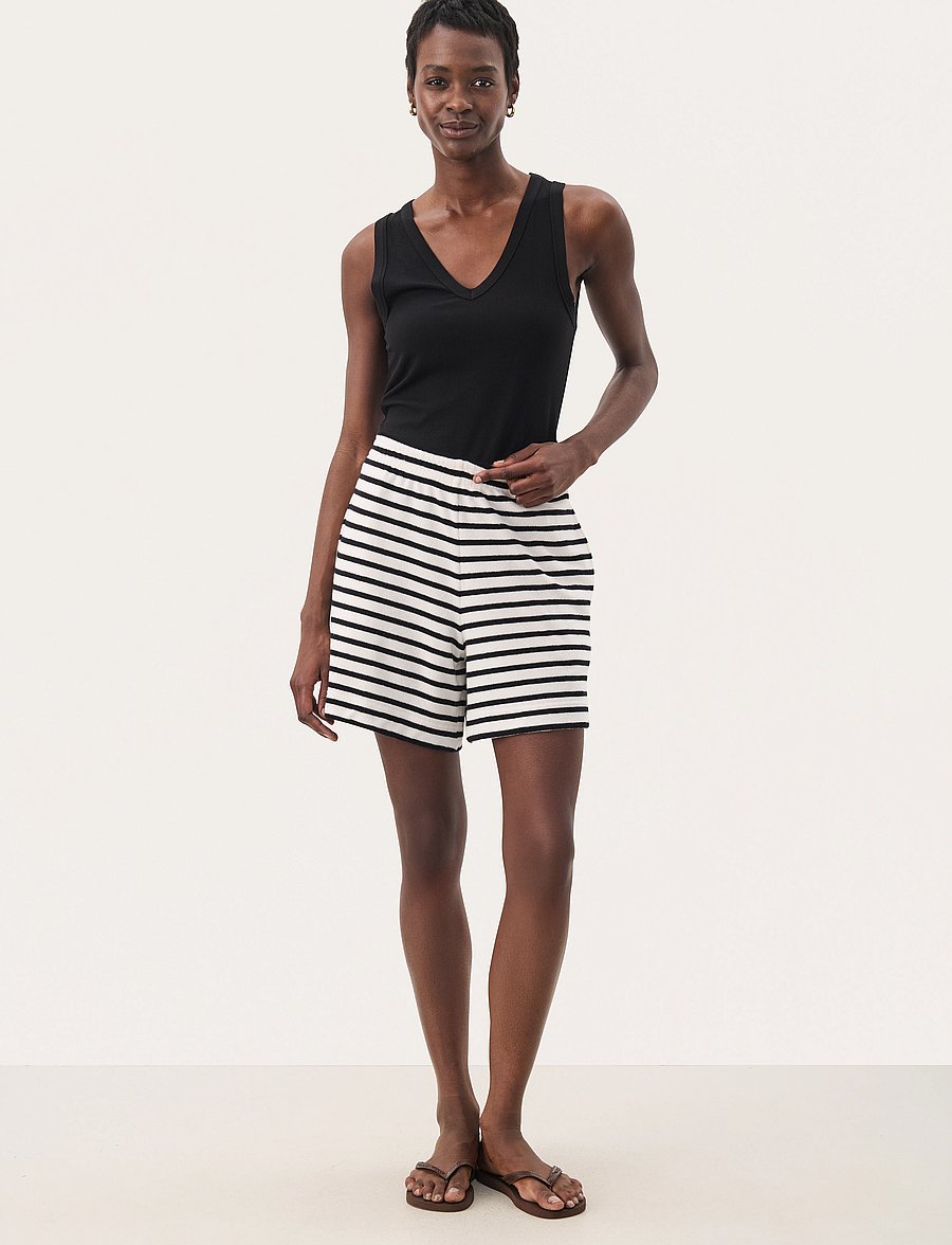 Part Two - RosemayaPW SHO - freizeitshorts - black and eggnog stripe - 3