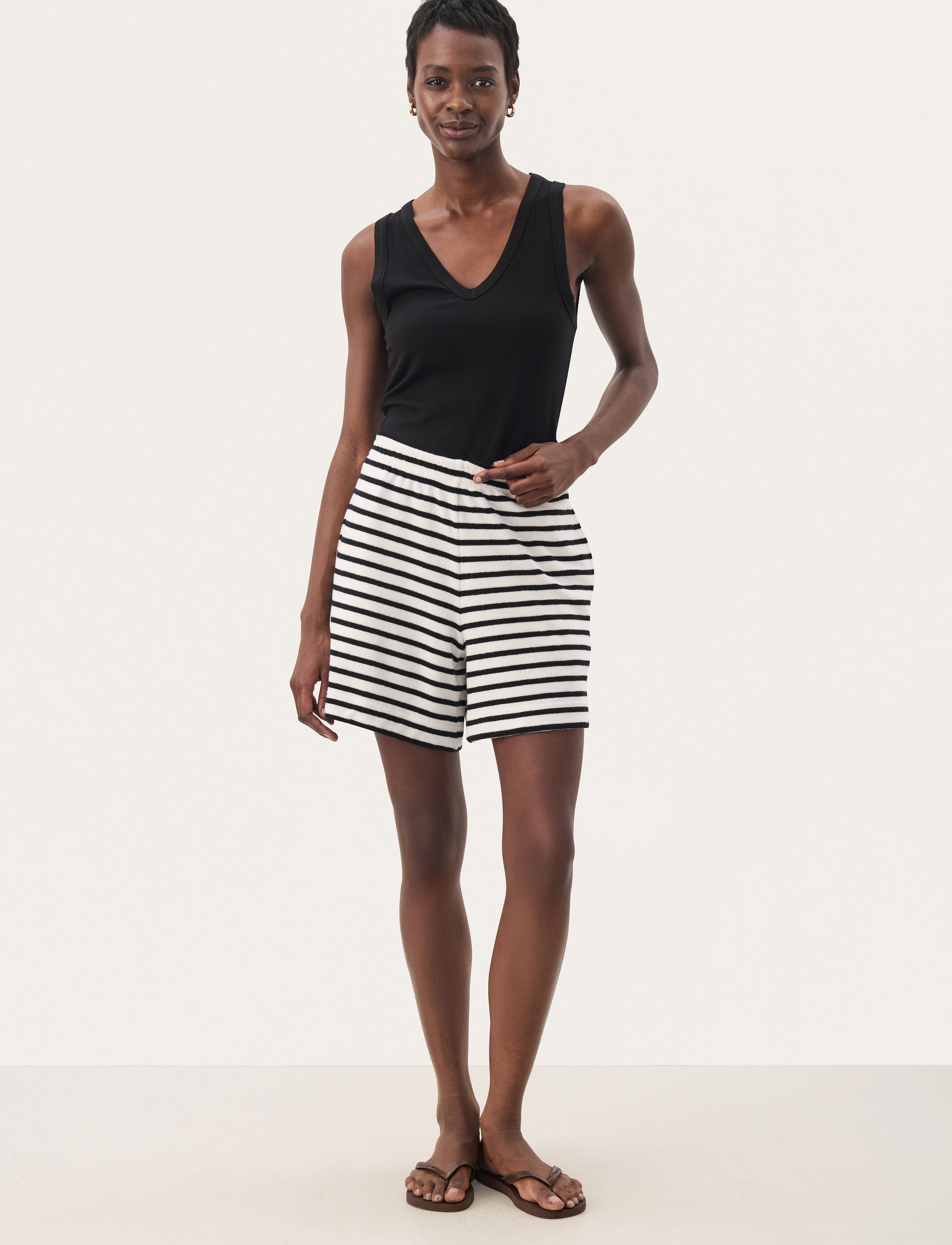Part Two - RosemayaPW SHO - casual szorty - black and eggnog stripe - 3