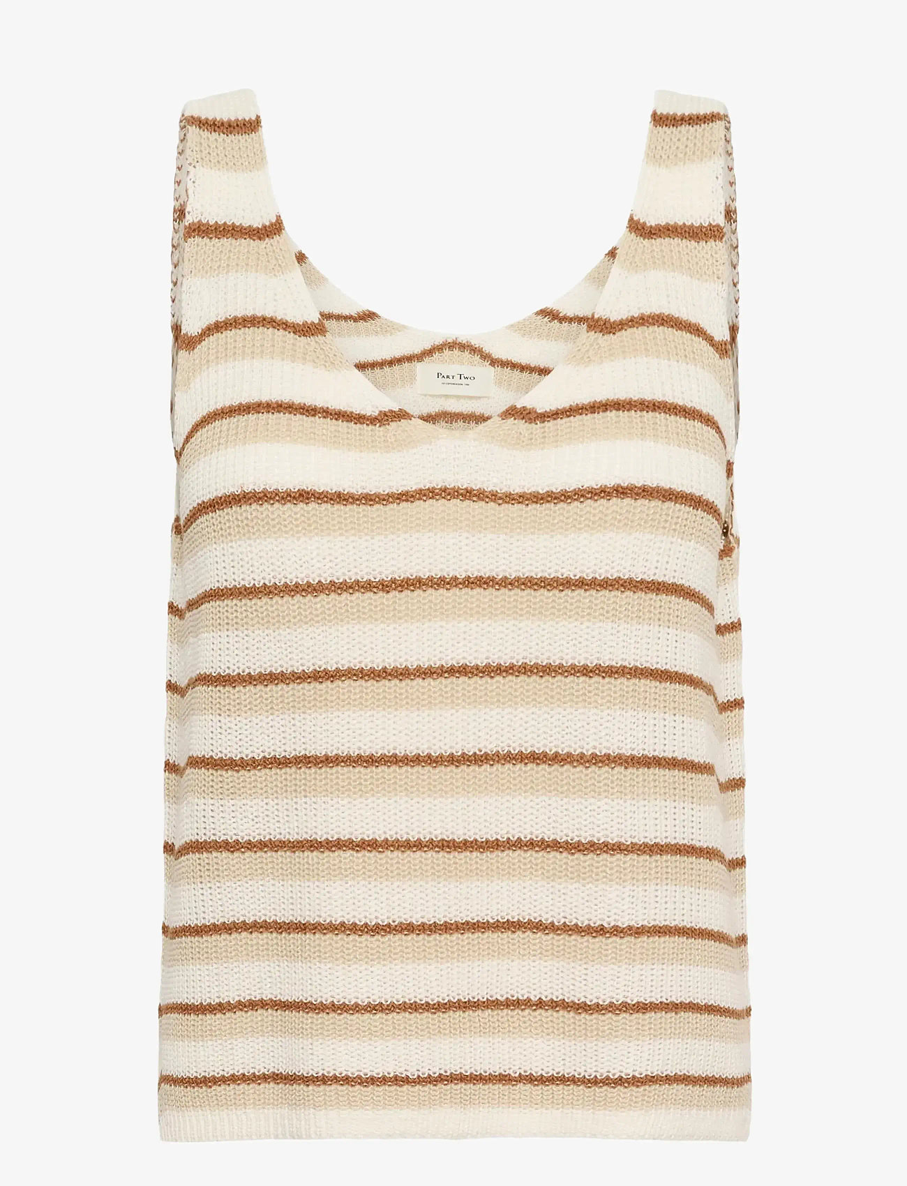 Part Two RebeccaPW Top - T-shirts & Toppar - FRENCH OAK STRIPE / brown