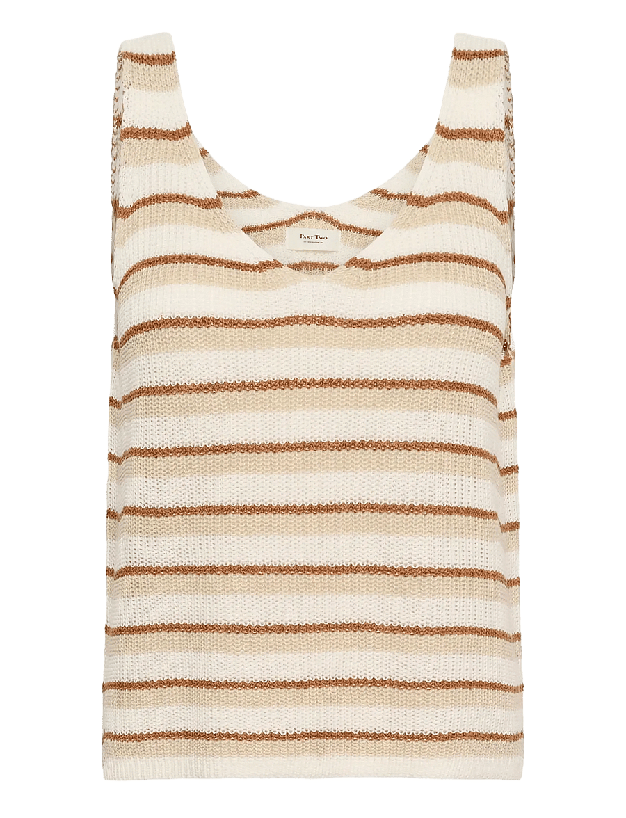 Part Two - RebeccaPW Top - Ärmellose tops - french oak stripe - 1