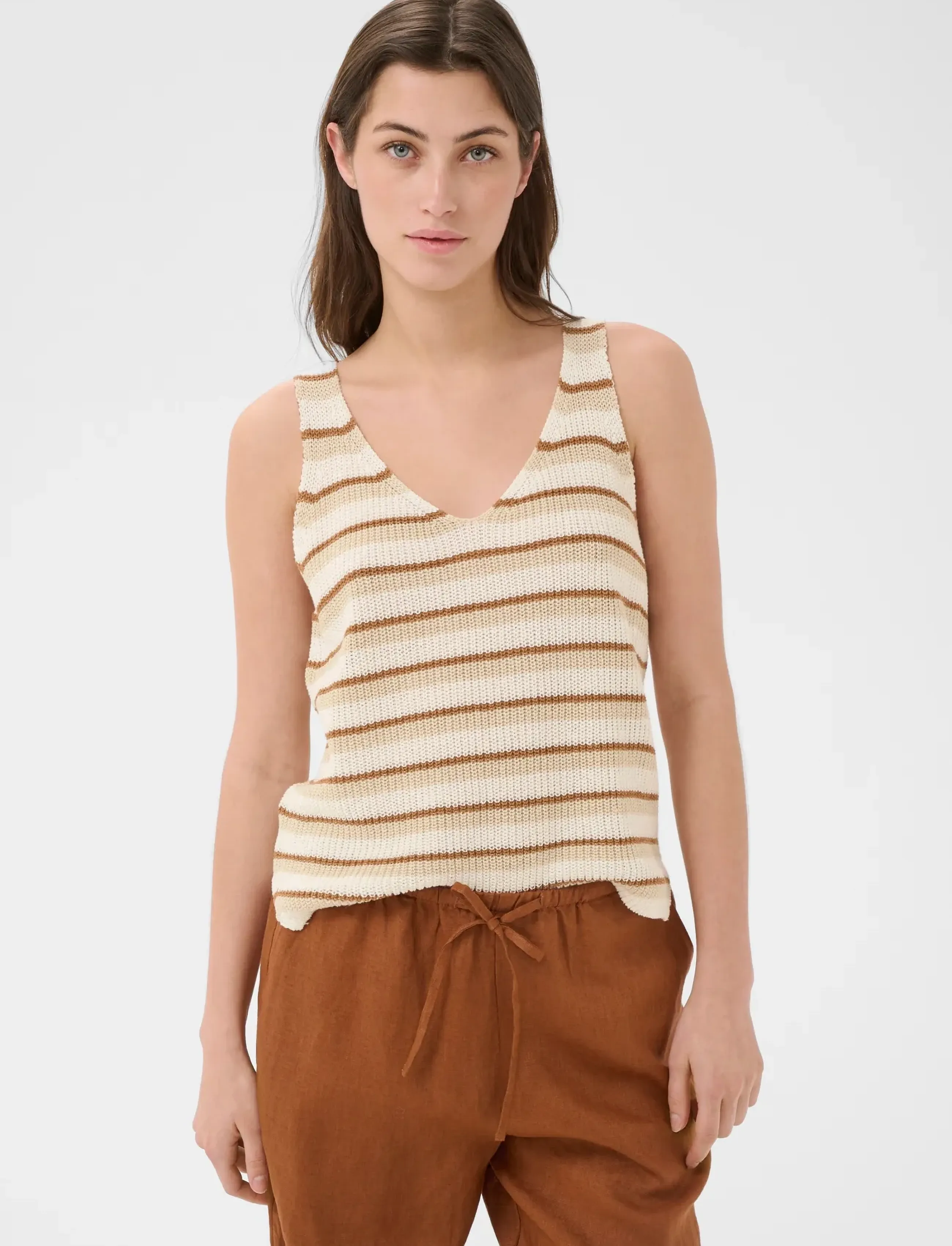 Part Two RebeccaPW TO - Tanktops - FRENCH OAK STRIPE / brown