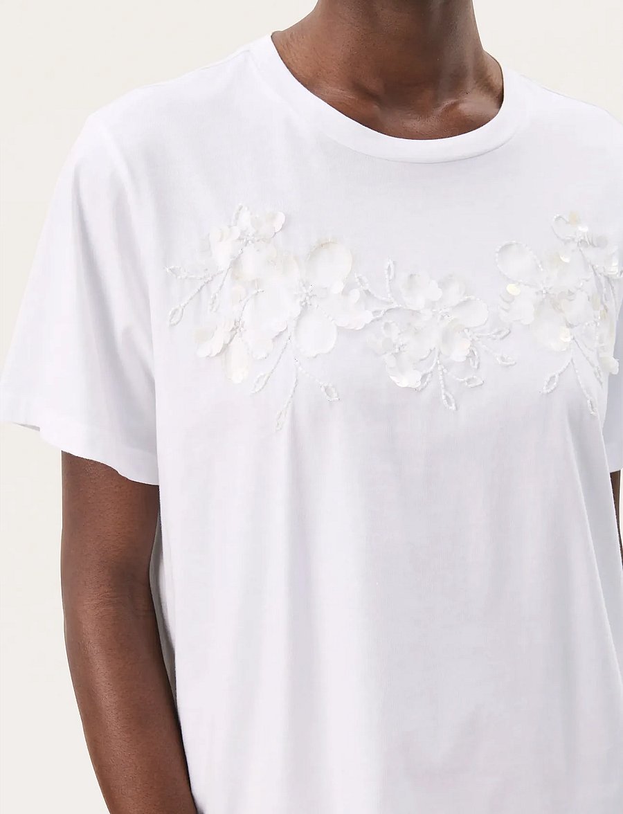 Part Two - NahidPW TS - t-shirts - bright white embellishment - 5