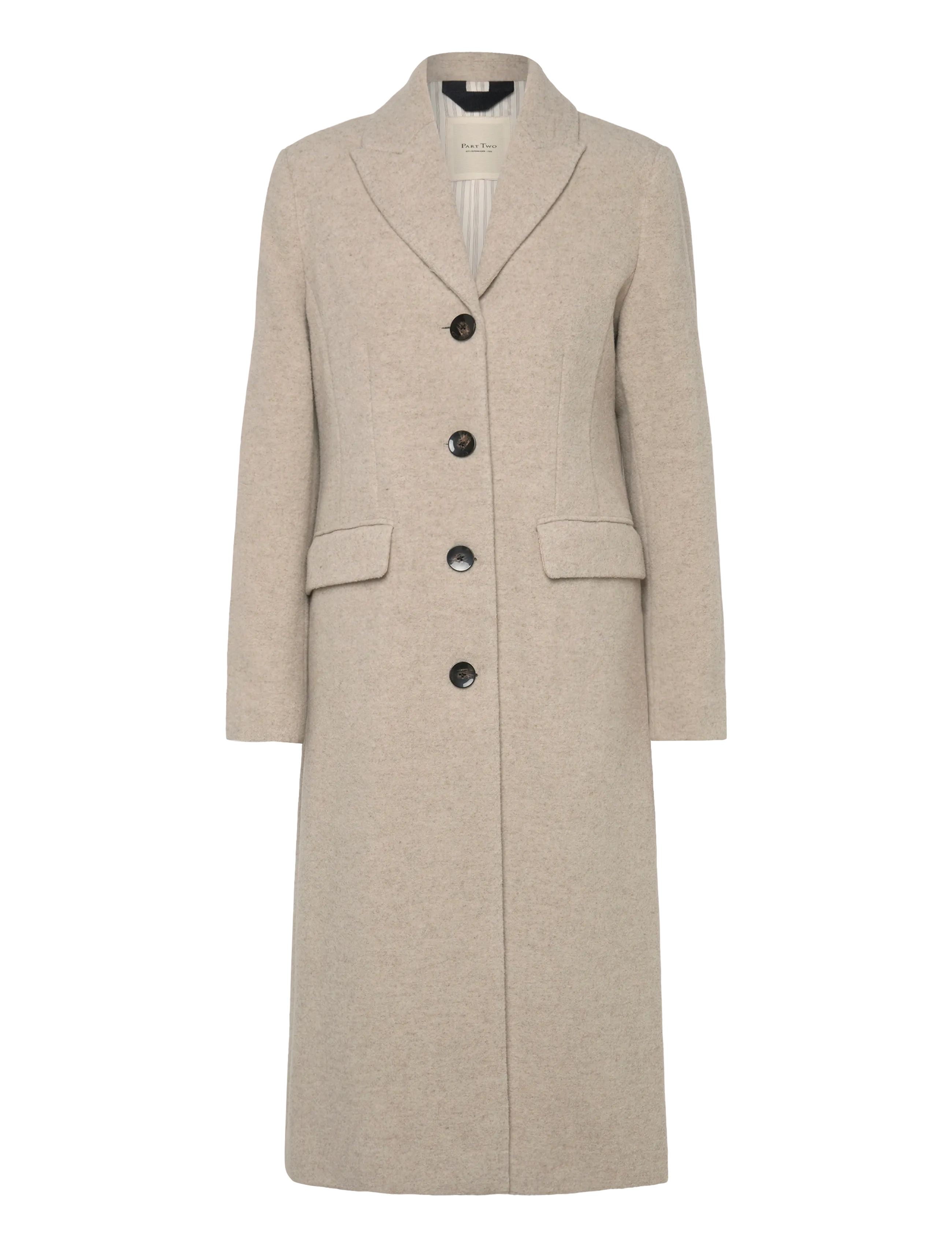Part Two Sirinapw Otw, Kvinder, Lang Frakke, Beige, Str: 44