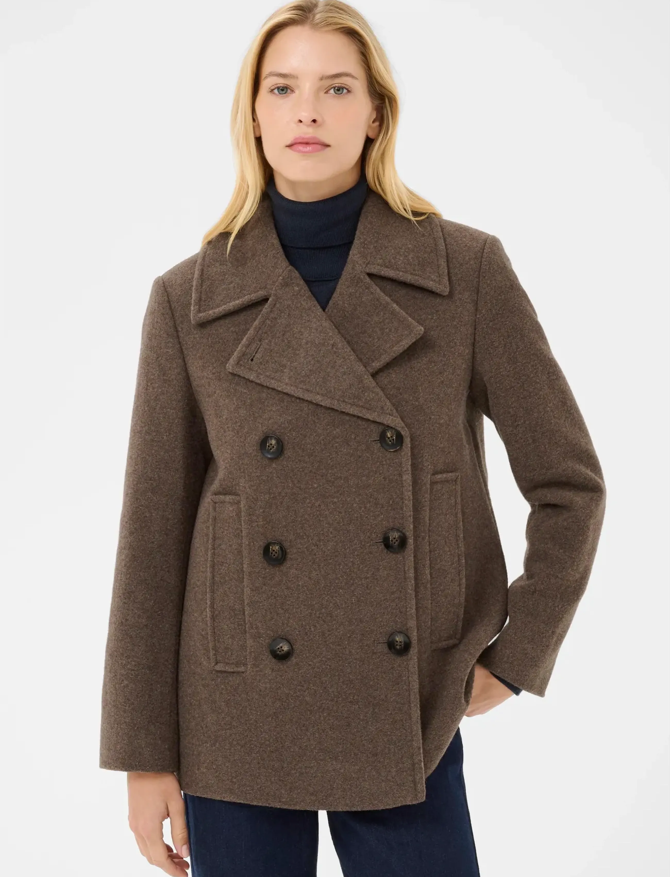 Part Two Satinapw Otw, Kvinder, Pea Coat, Brun, Str: 40