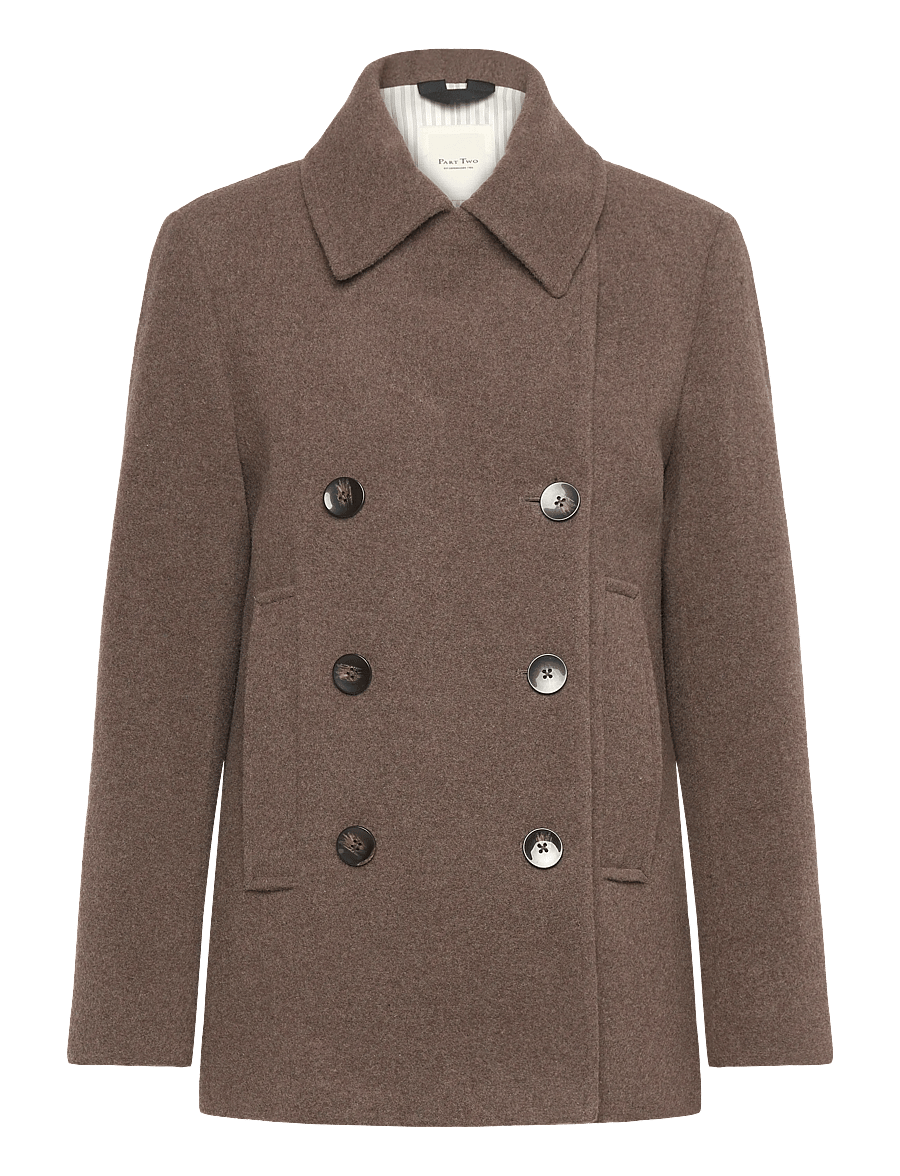 Part Two - SatinaPW OTW - vinterjackor - dark walnut melange - 3