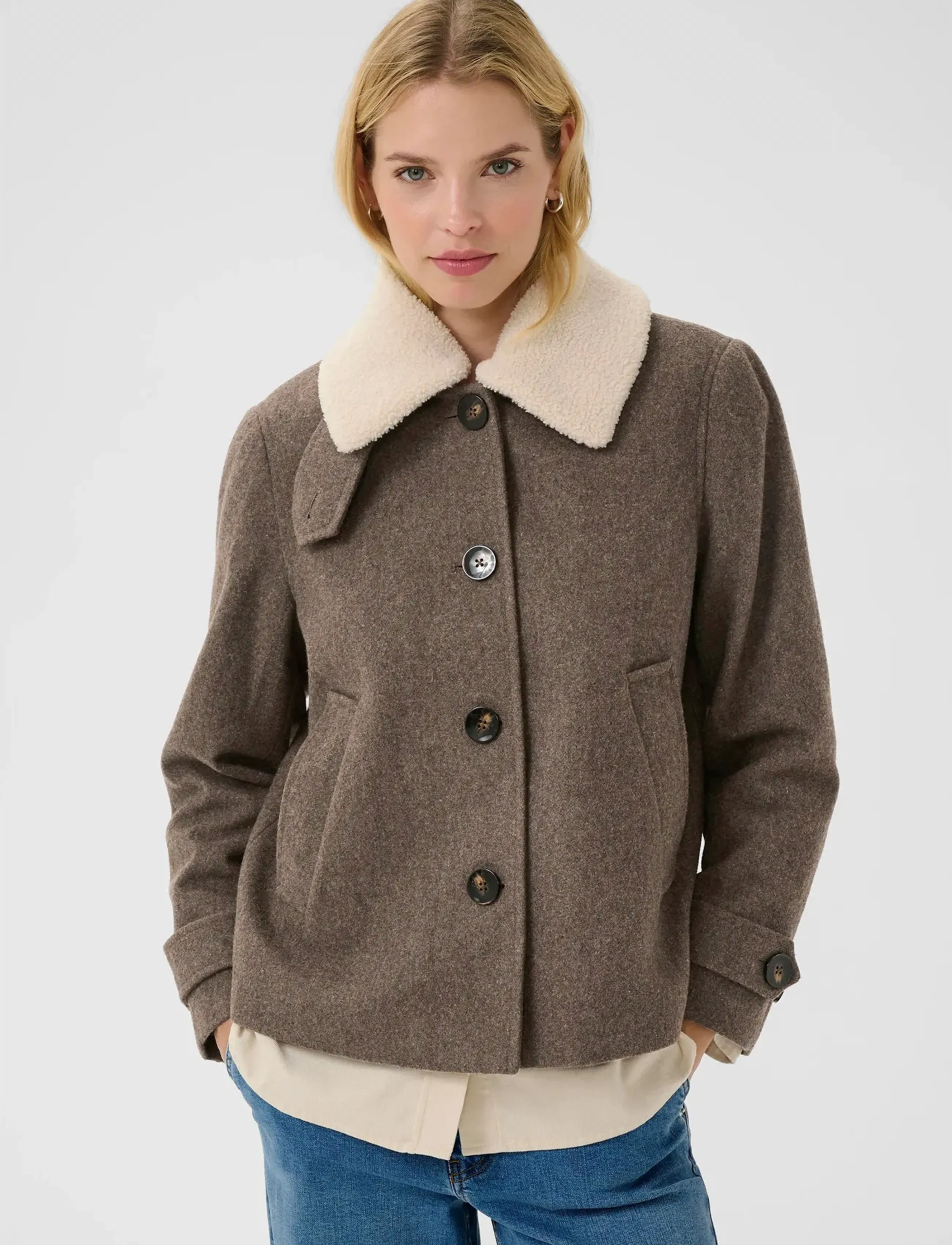 Part Two - SylviaPW OTW - winter jacket - dark walnut melange - 0