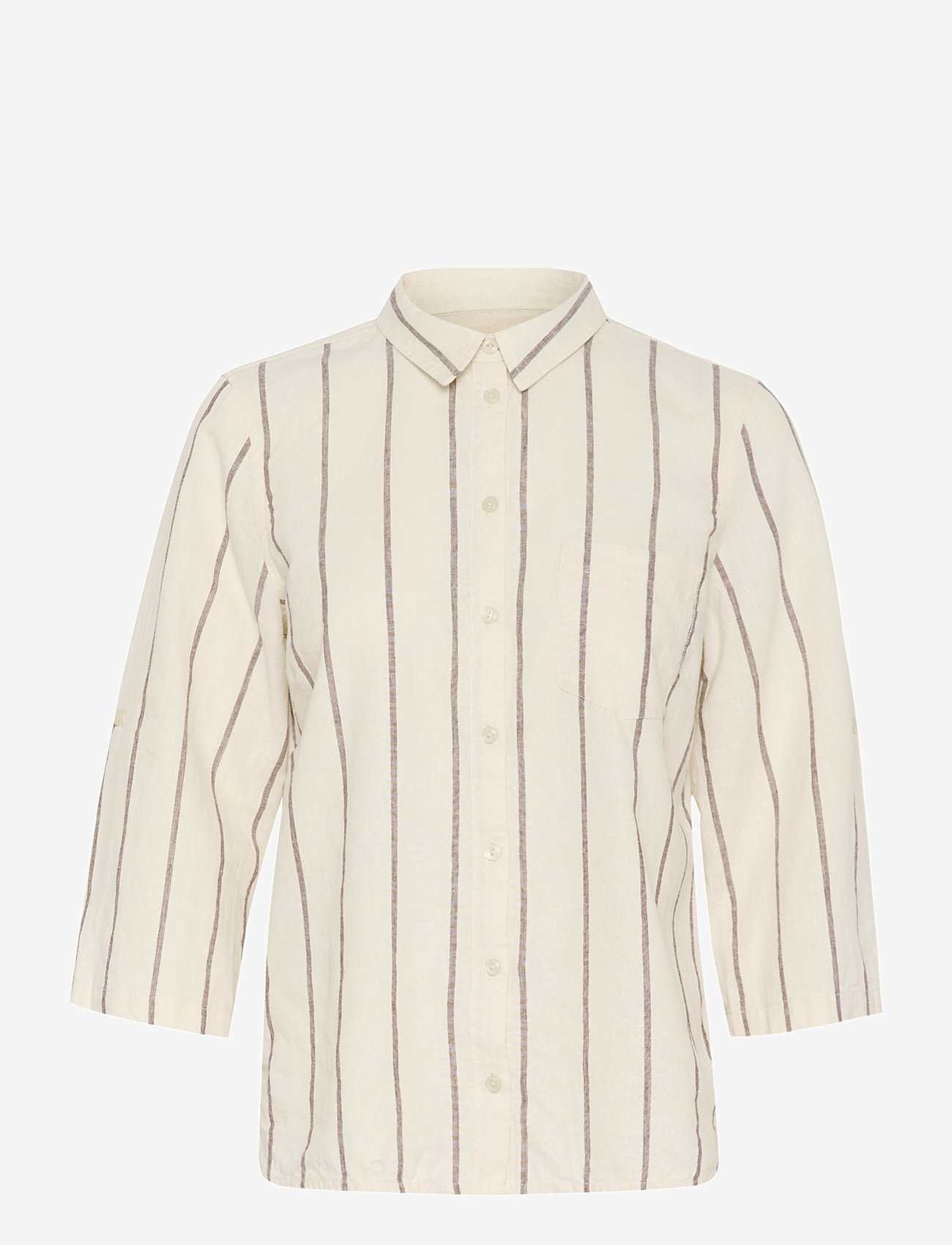 Part Two - CindiePW SH - leinenhemden - eggnog and brown stripe - 0