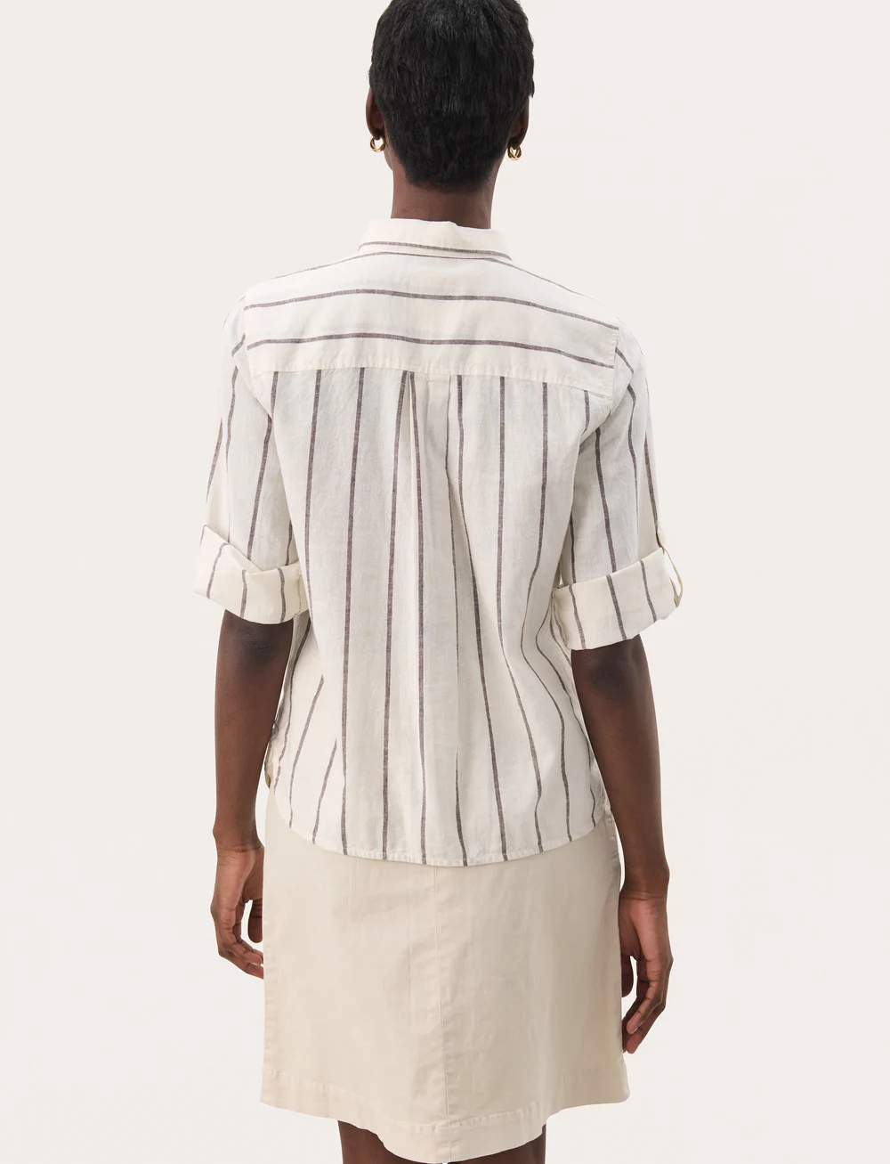 Part Two - CindiePW SH - linen shirts - eggnog and brown stripe - 5