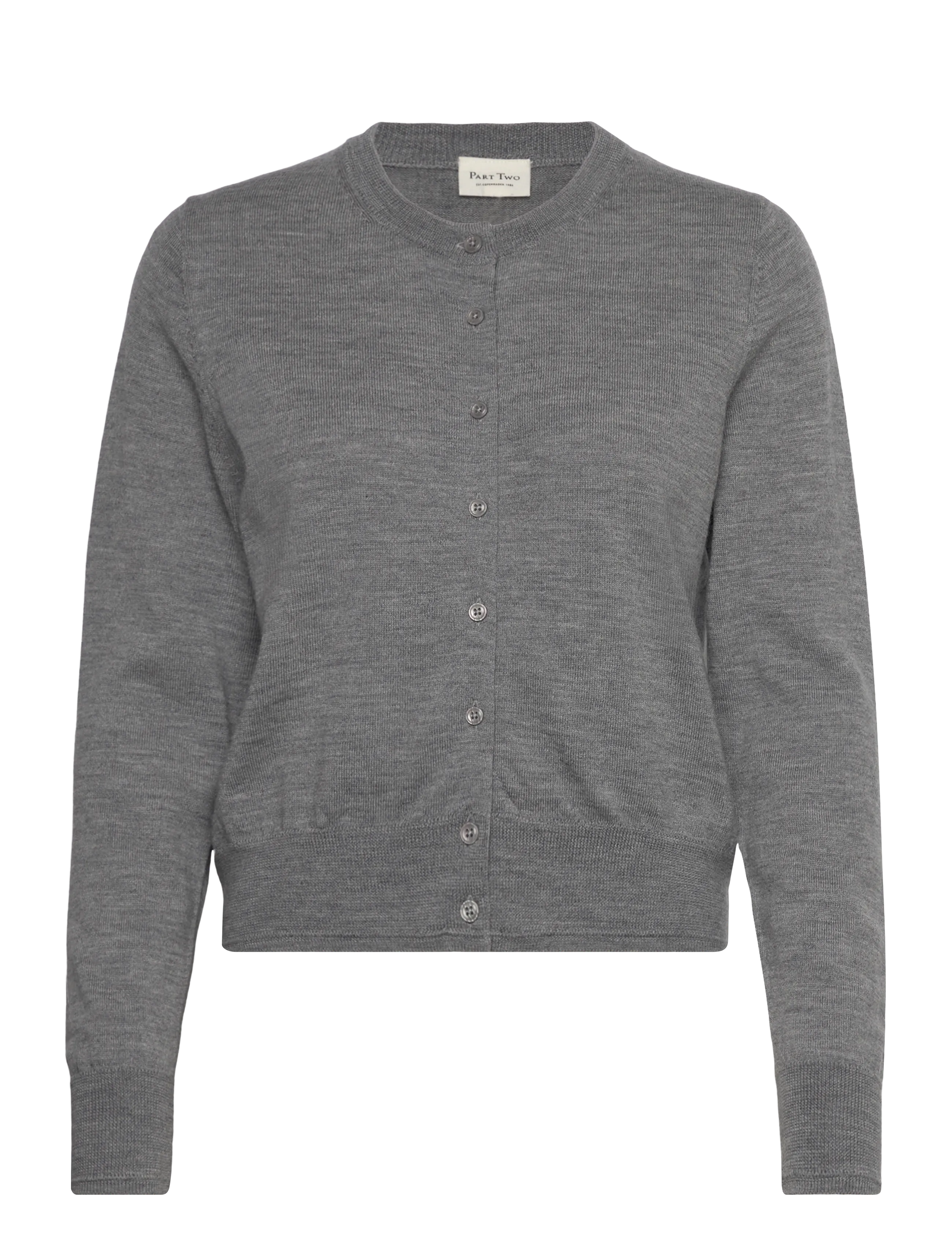 Part Two NoelaniPW Cardigan - Transitional Layering - MEDIUM GREY MELANGE / grey