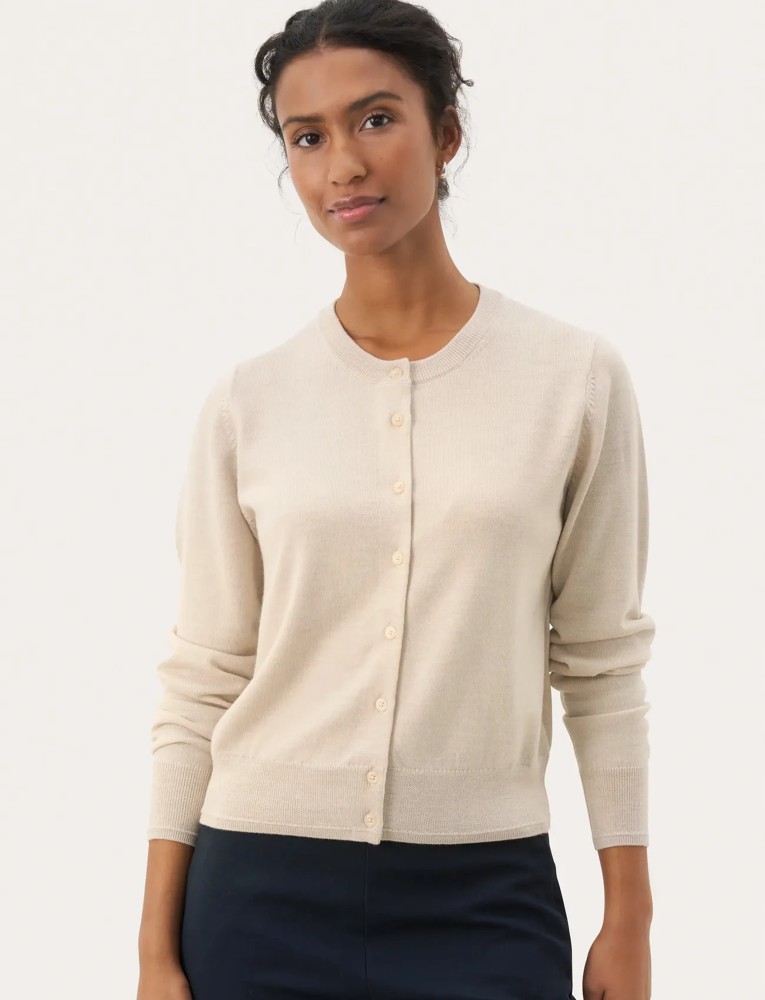 Part Two Noelanipw Cardigan, S, Cream, Strik > Cardigans, Dame