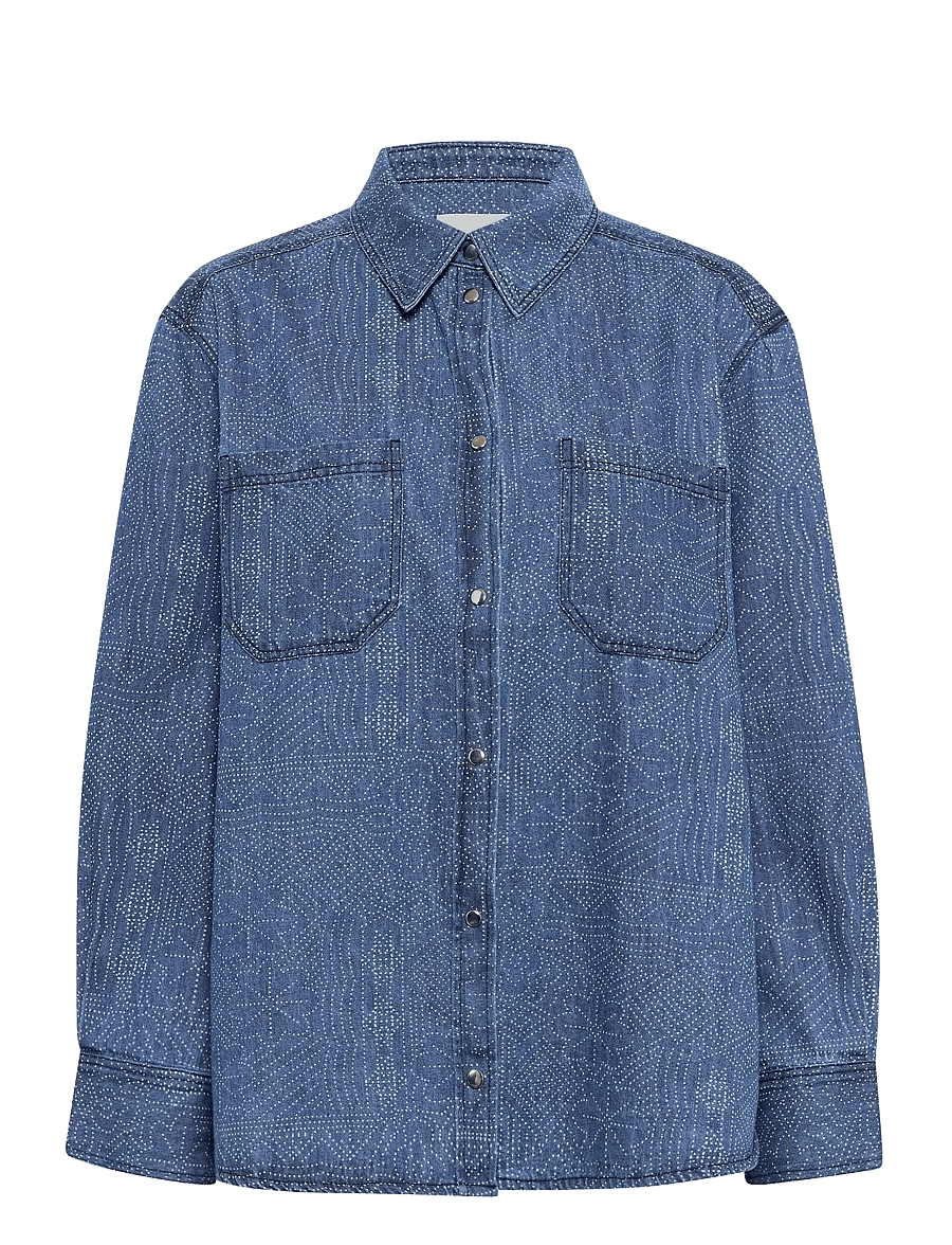 Part Two - TeresaPW SH - jeanshemden - denim dot print - 1