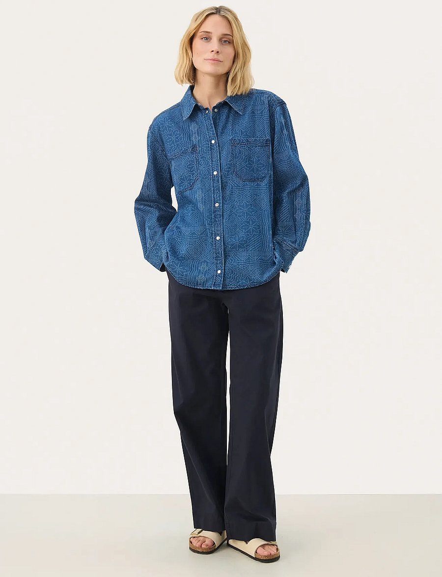 Part Two - TeresaPW SH - jeanshemden - denim dot print - 3