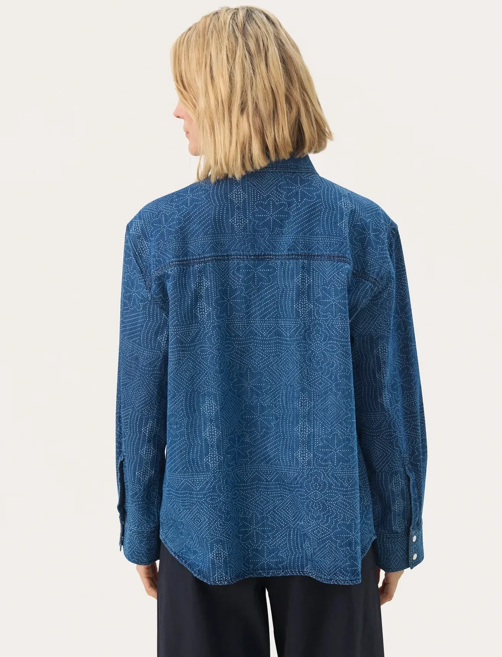 Part Two - TeresaPW SH - jeansskjortor - denim dot print - 4