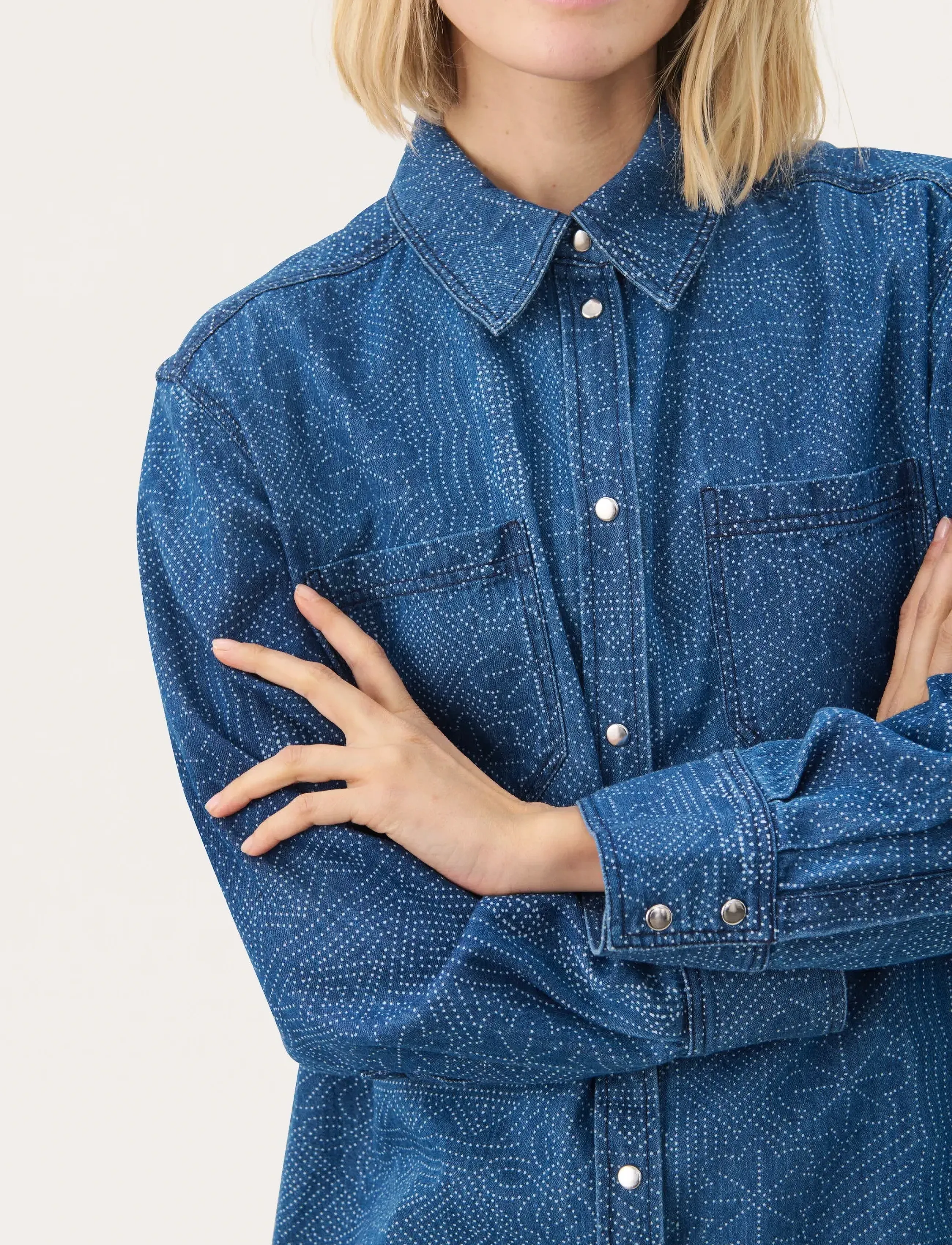 Part Two - TeresaPW SH - denimskjorter - denim dot print - 5
