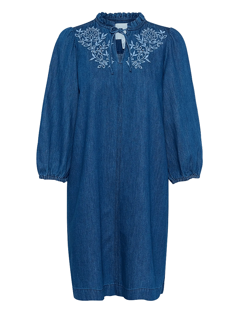 Part Two - TashaPW DR - jeanskleider - medium blue denim embroidery - 1
