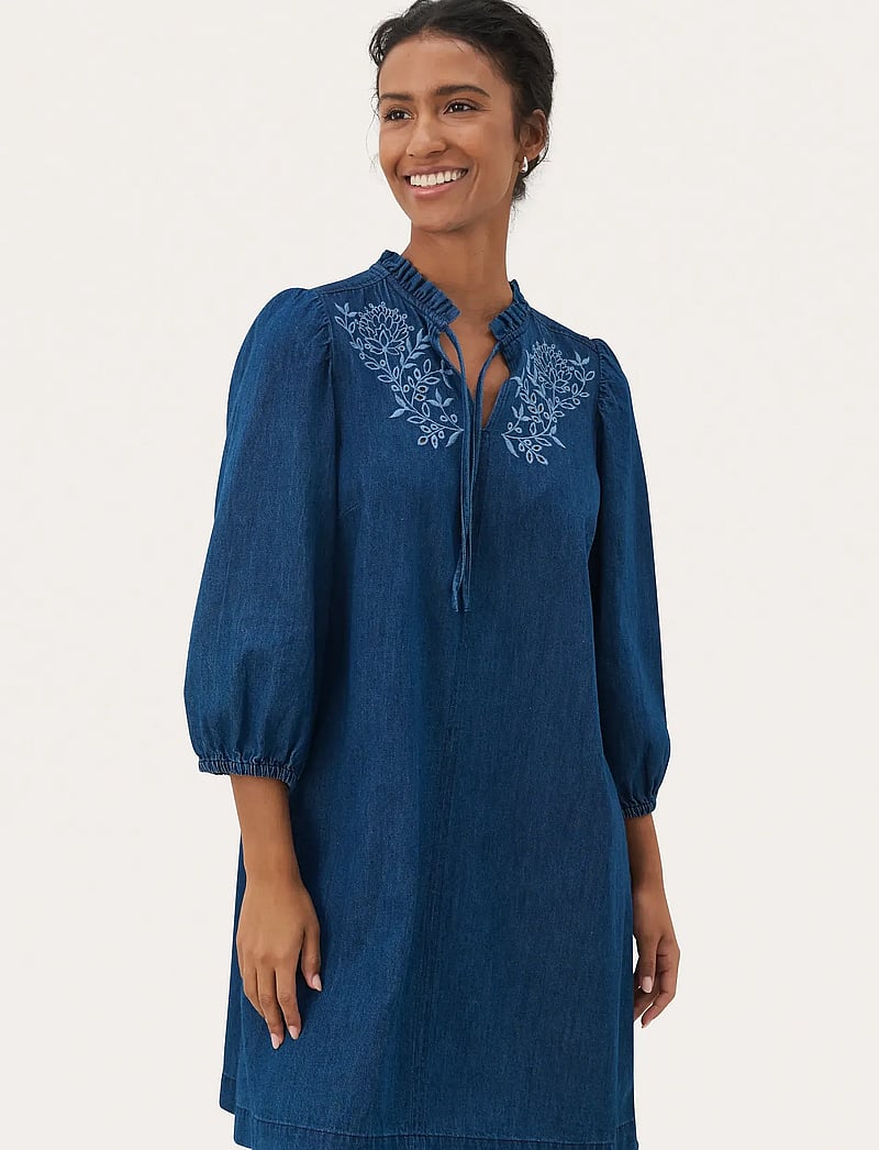 Part Two - TashaPW DR - jeanskleider - medium blue denim embroidery - 0