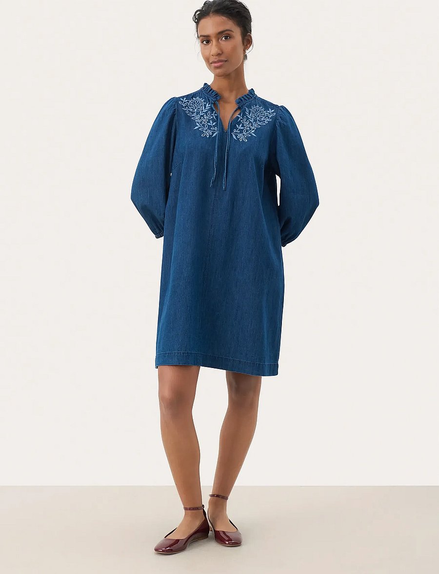 Part Two - TashaPW DR - teksakleidid - medium blue denim embroidery - 3