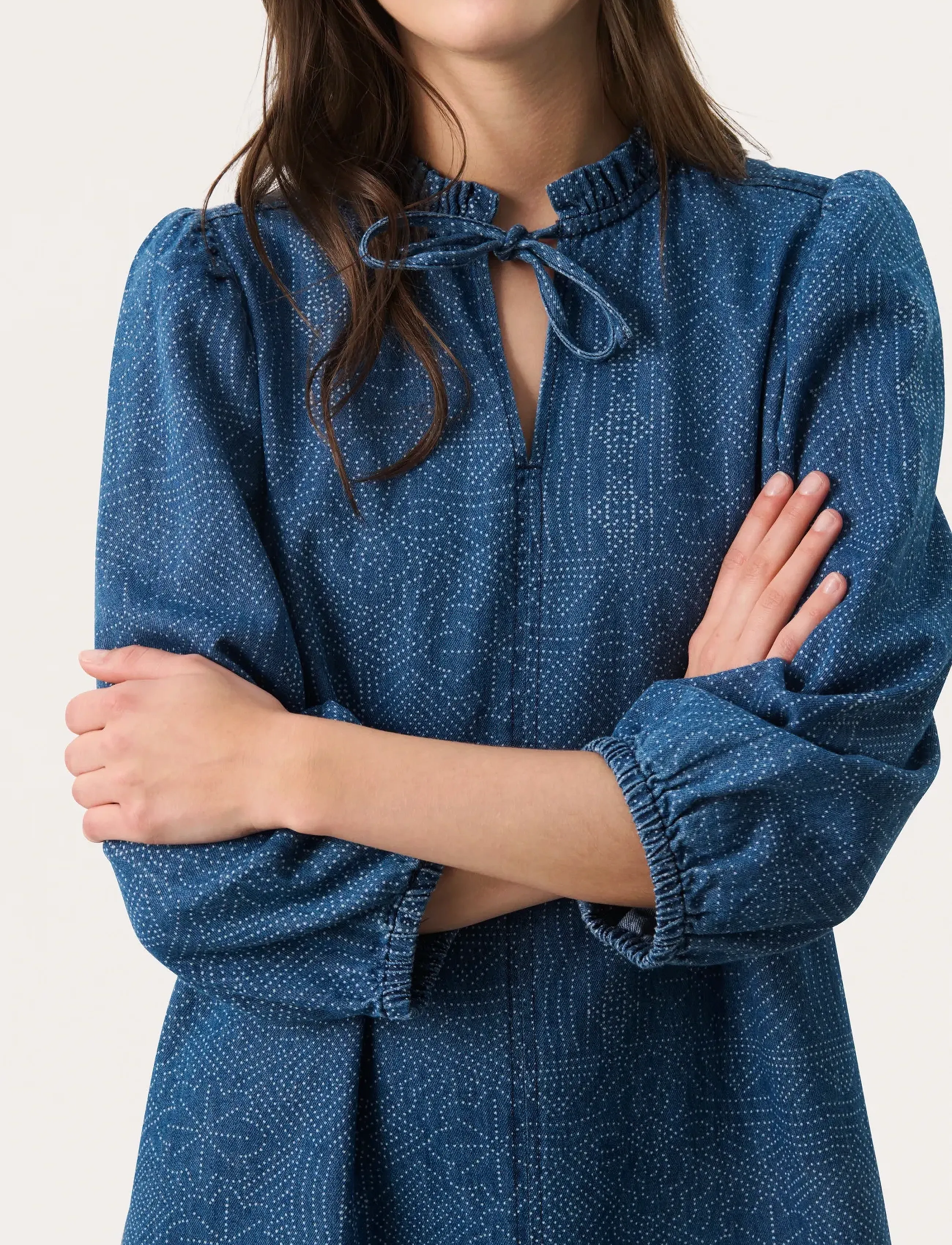 Part Two - TashaPW DR - denimkjoler - denim dot print - 5