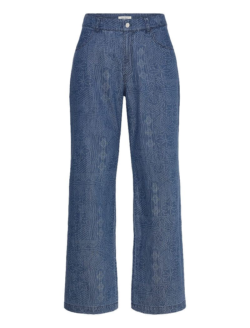 Part Two - TharaPW PA - wide leg trousers - denim dot print - 0