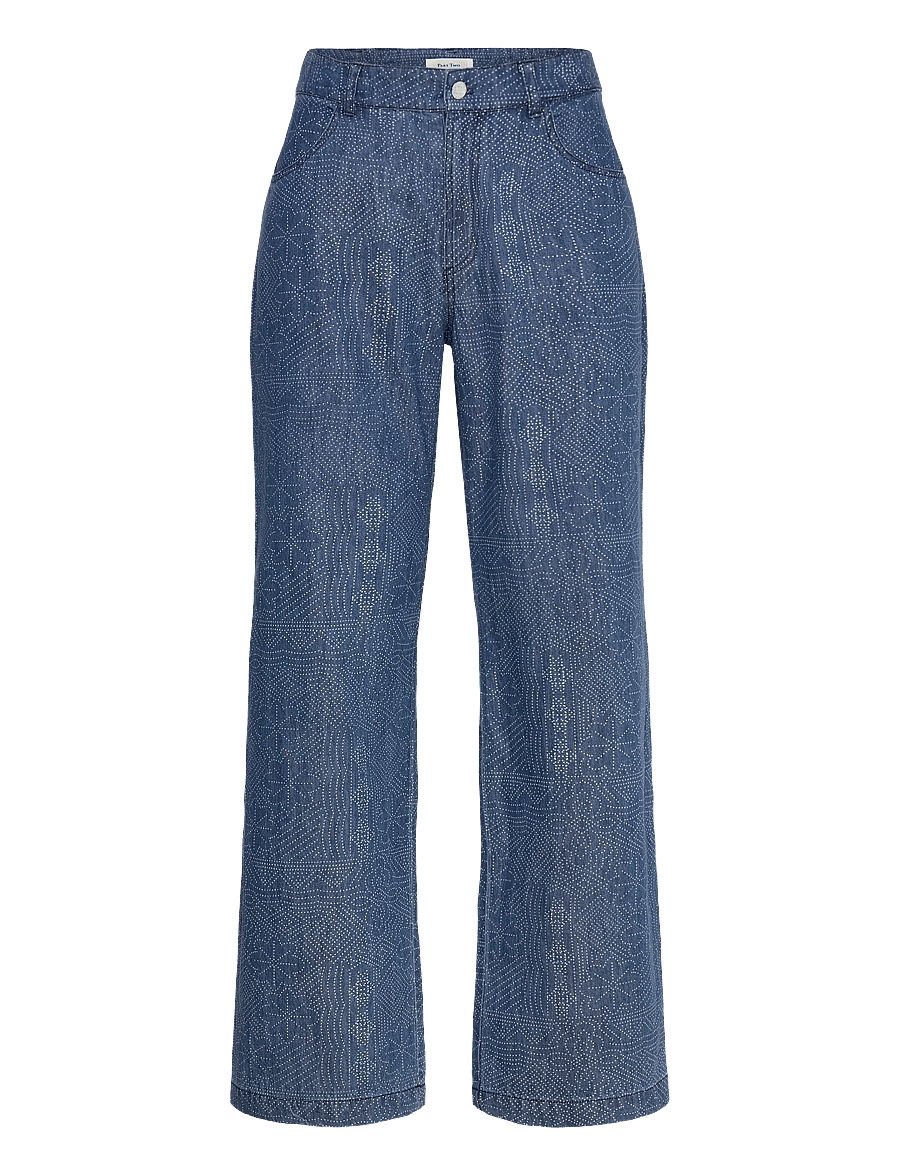 Part Two - TharaPW PA - hosen mit weitem bein - denim dot print - 0
