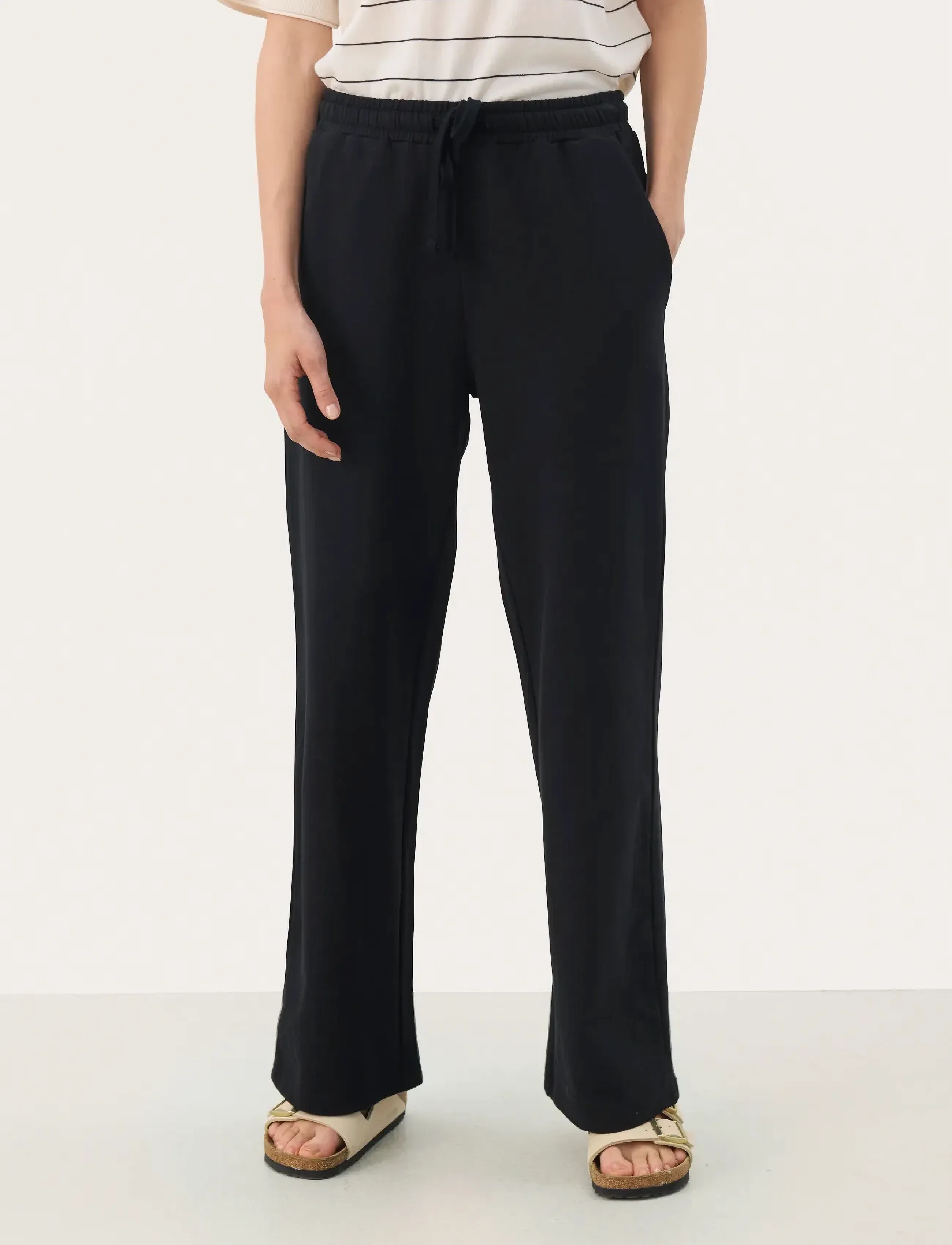 Part Two TyraPW PA - Straight leg hosen - BLACK / black