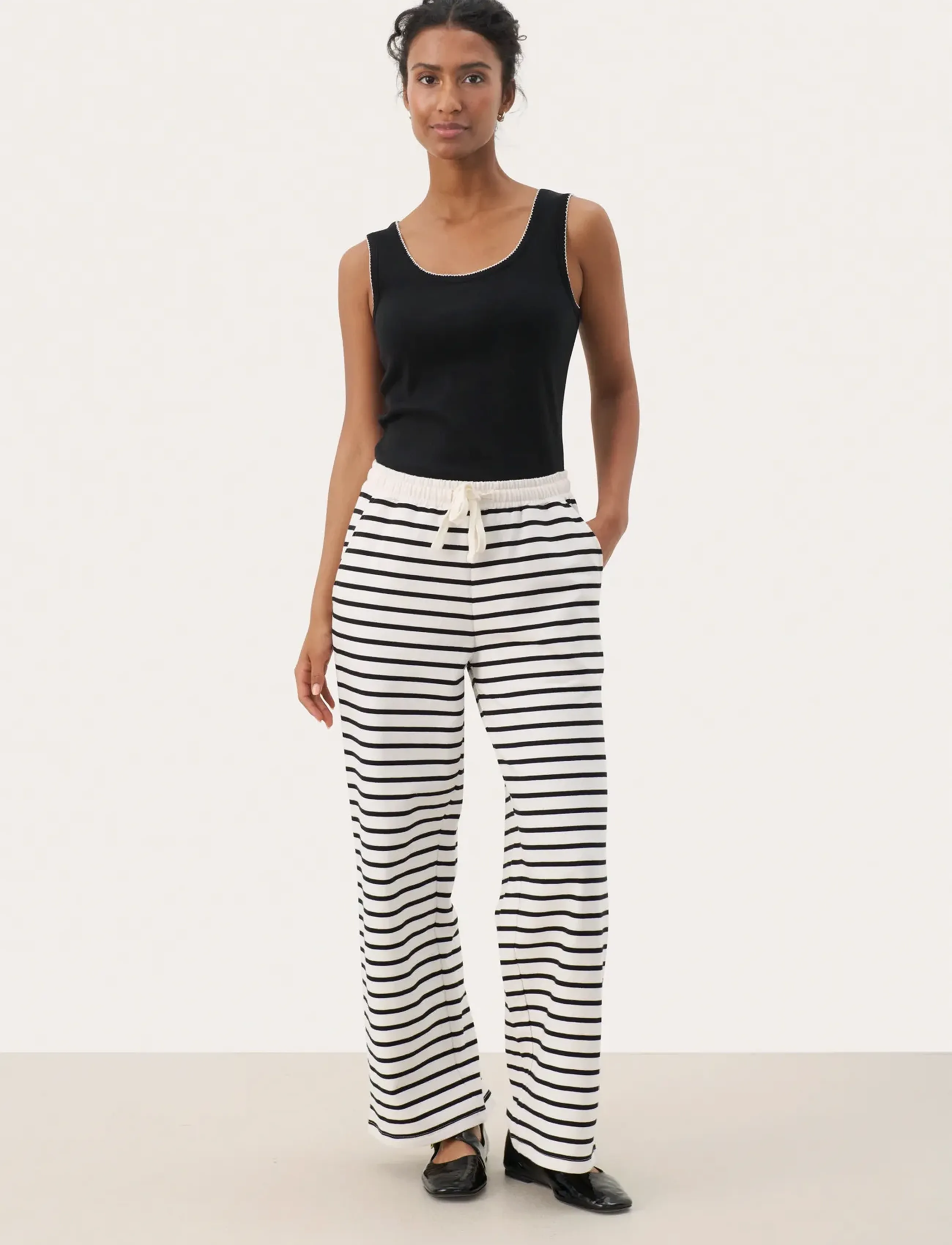 Part Two - TyraPW PA - rette bukser - black stripe - 3