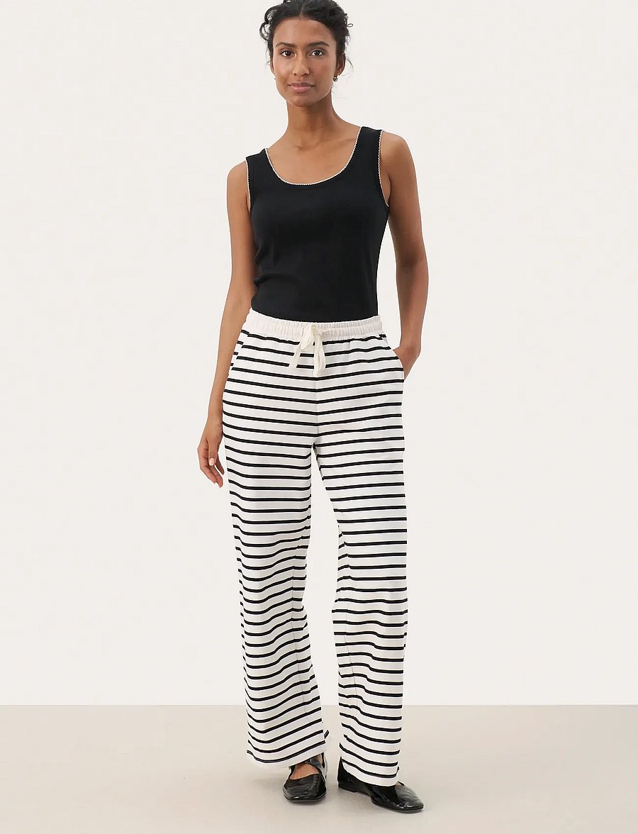 Part Two - TyraPW PA - suorat housut - black stripe - 3