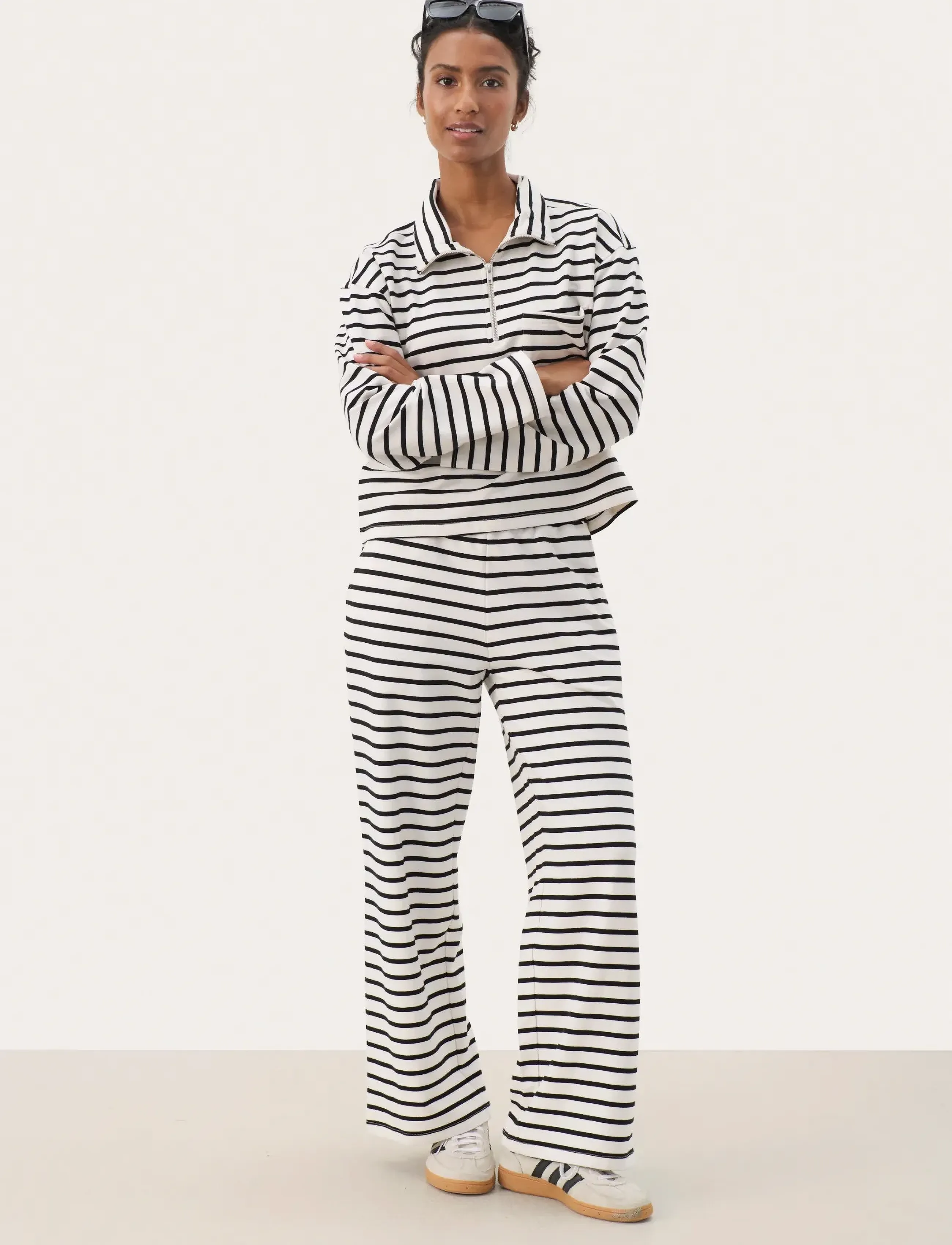 Part Two - TyraPW PA - rette bukser - black stripe - 4