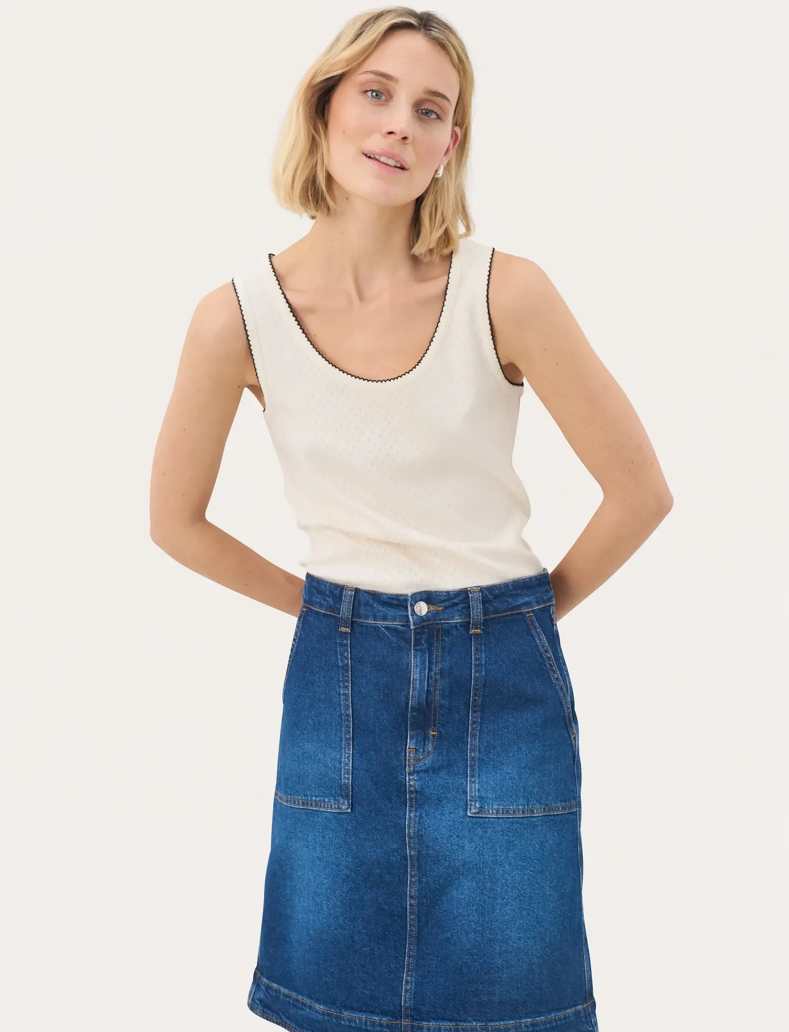 Part Two JuliannesPW TO - Ärmellose Tops - EGGNOG / cream