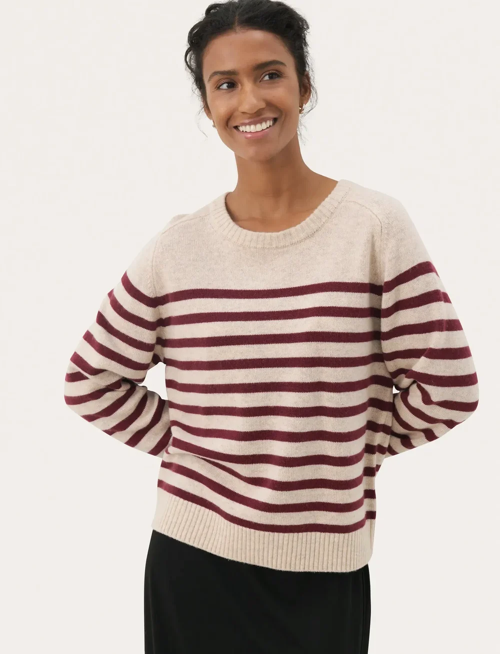 Part Two - NiakaPW PU - striktrøjer - tawny port stripe - 0