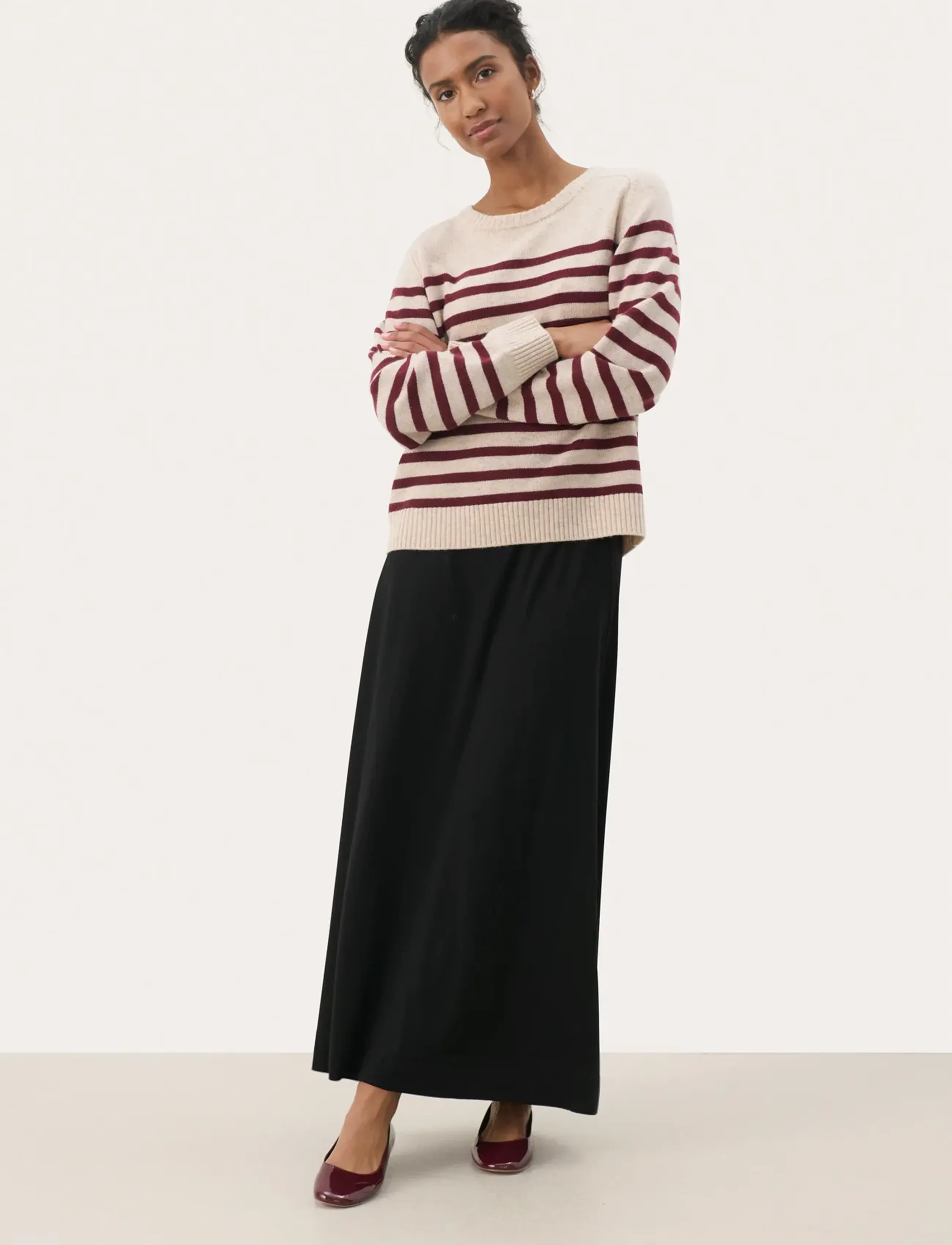 Part Two - NiakaPW PU - trøjer - tawny port stripe - 3