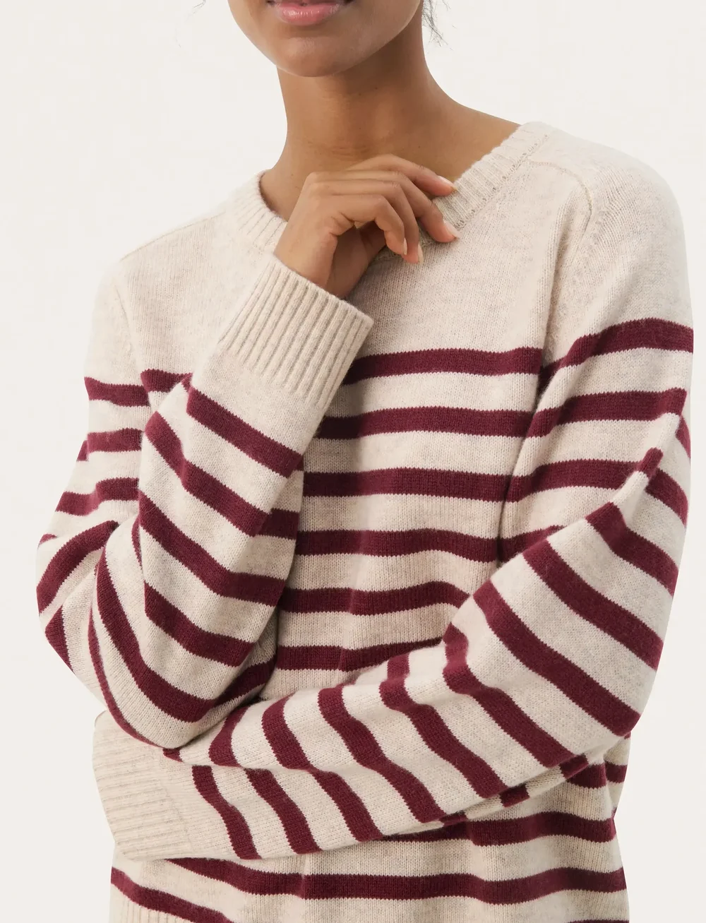 Part Two - NiakaPW PU - striktrøjer - tawny port stripe - 4