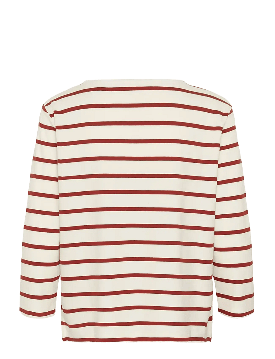 Part Two - NelaPW Tshirt - langærmede toppe - eggnog/roasted russet stripe - 2