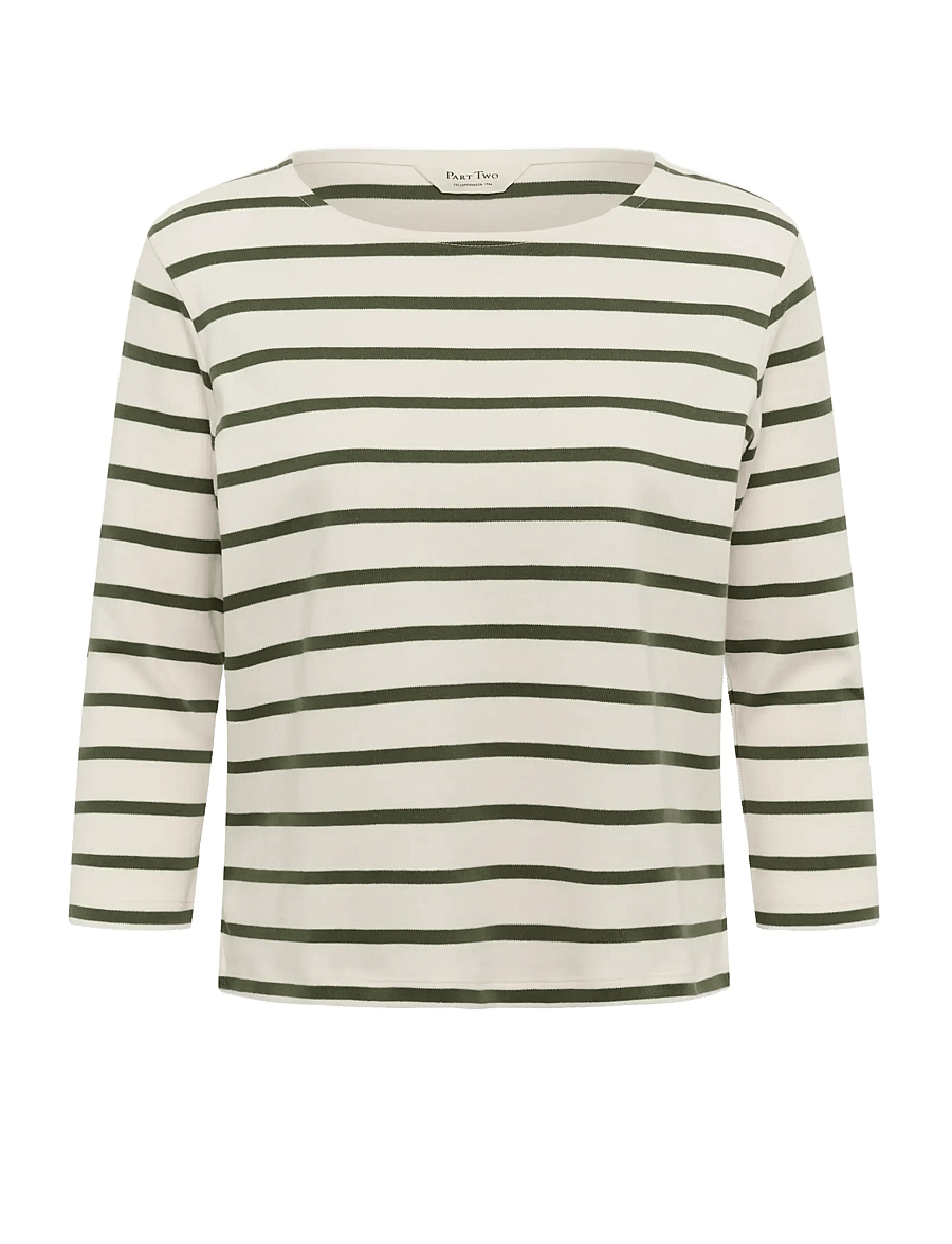 Part Two - NelaPW Tshirt - langærmede toppe - beetle stripe - 0