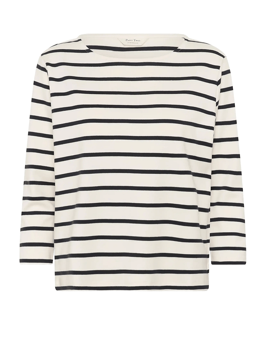 Part Two - NelaPW TS - pikkade varrukatega topid - dark navy stripe - 1