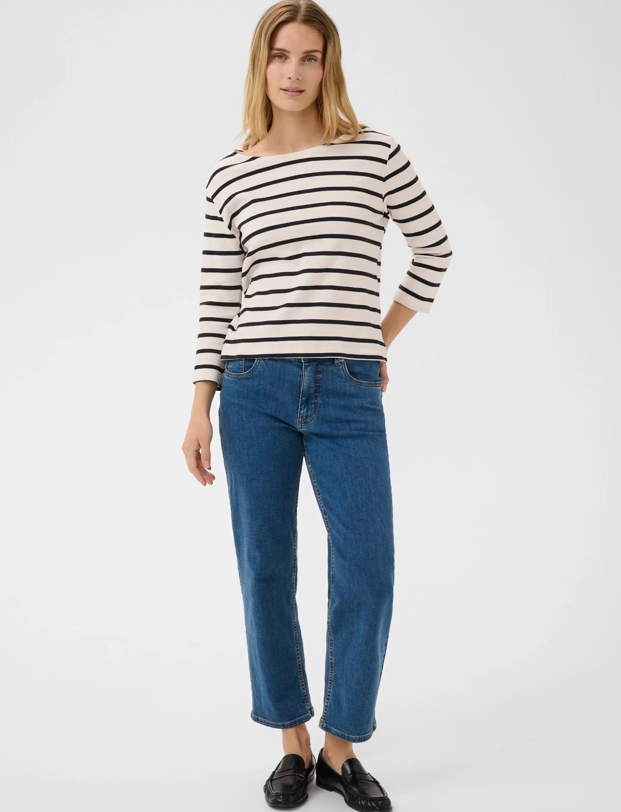 Part Two NelaPW Tshirt - Langærmede toppe - DARK NAVY STRIPE / multi