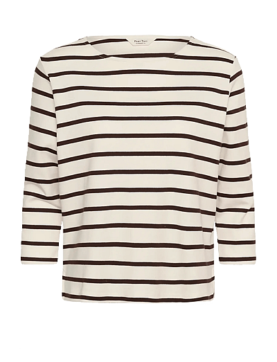 Part Two NelaPW Tshirt - Long-sleeved tops - MOLE STRIPE / cream