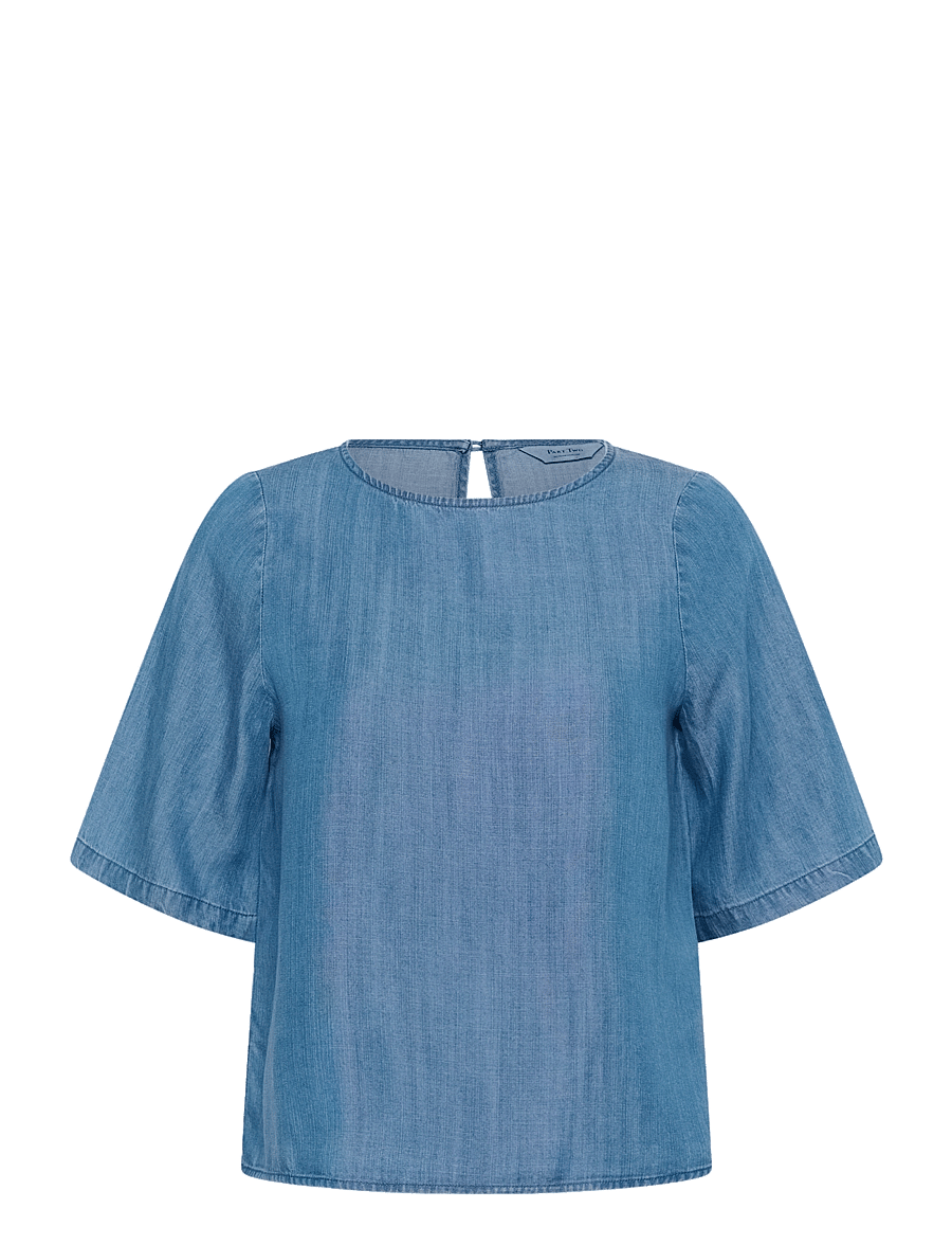 Part Two - MiekePW BL - lühikeste varrukatega pluusid - medium blue denim - 1
