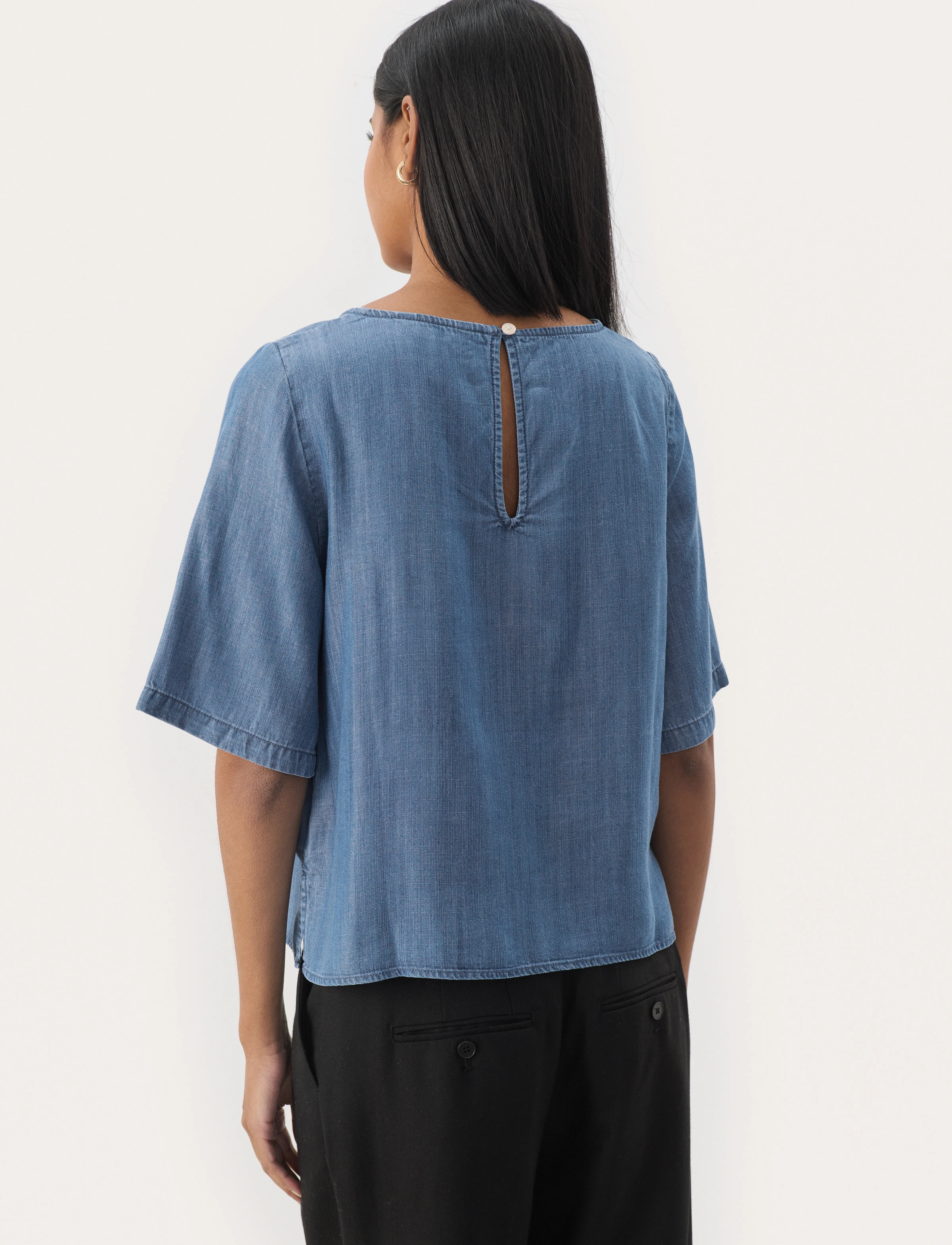 Part Two - MiekePW BL - kurzämlige blusen - medium blue denim - 5