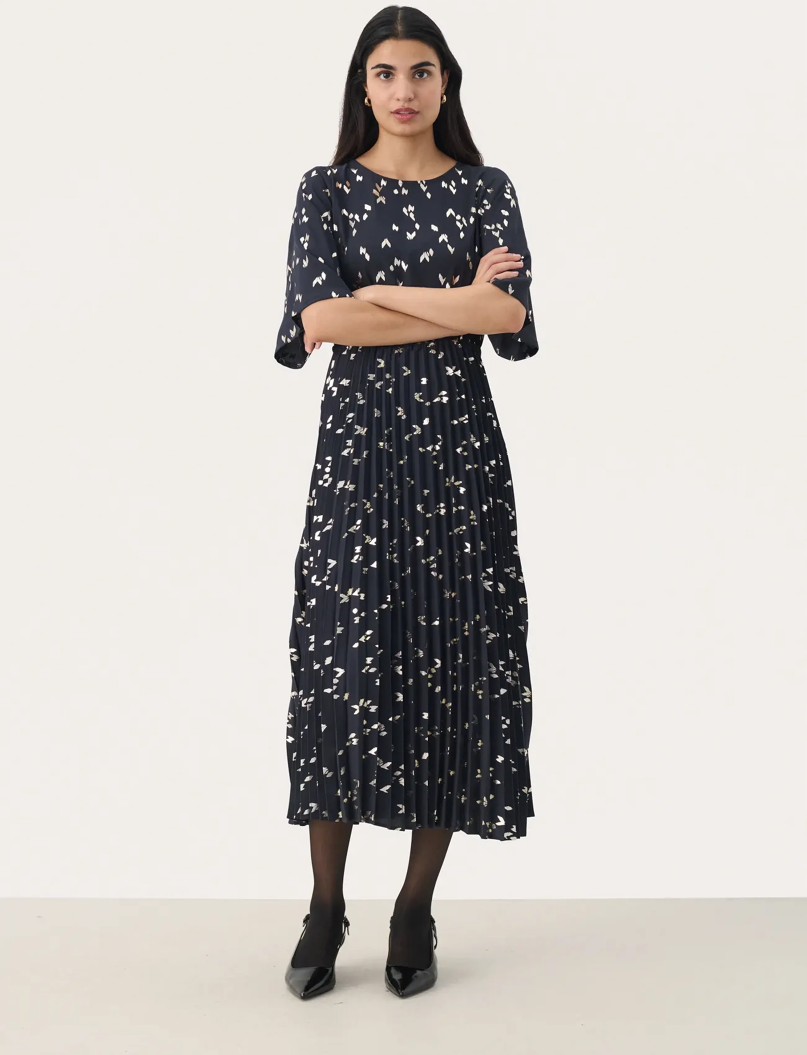 Part Two - SarafinaPW DR - midi kjoler - navy foil print - 3