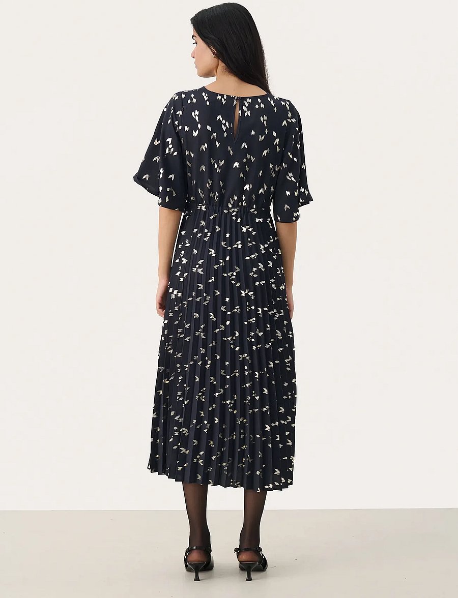 Part Two - SarafinaPW DR - midikleider - navy foil print - 4