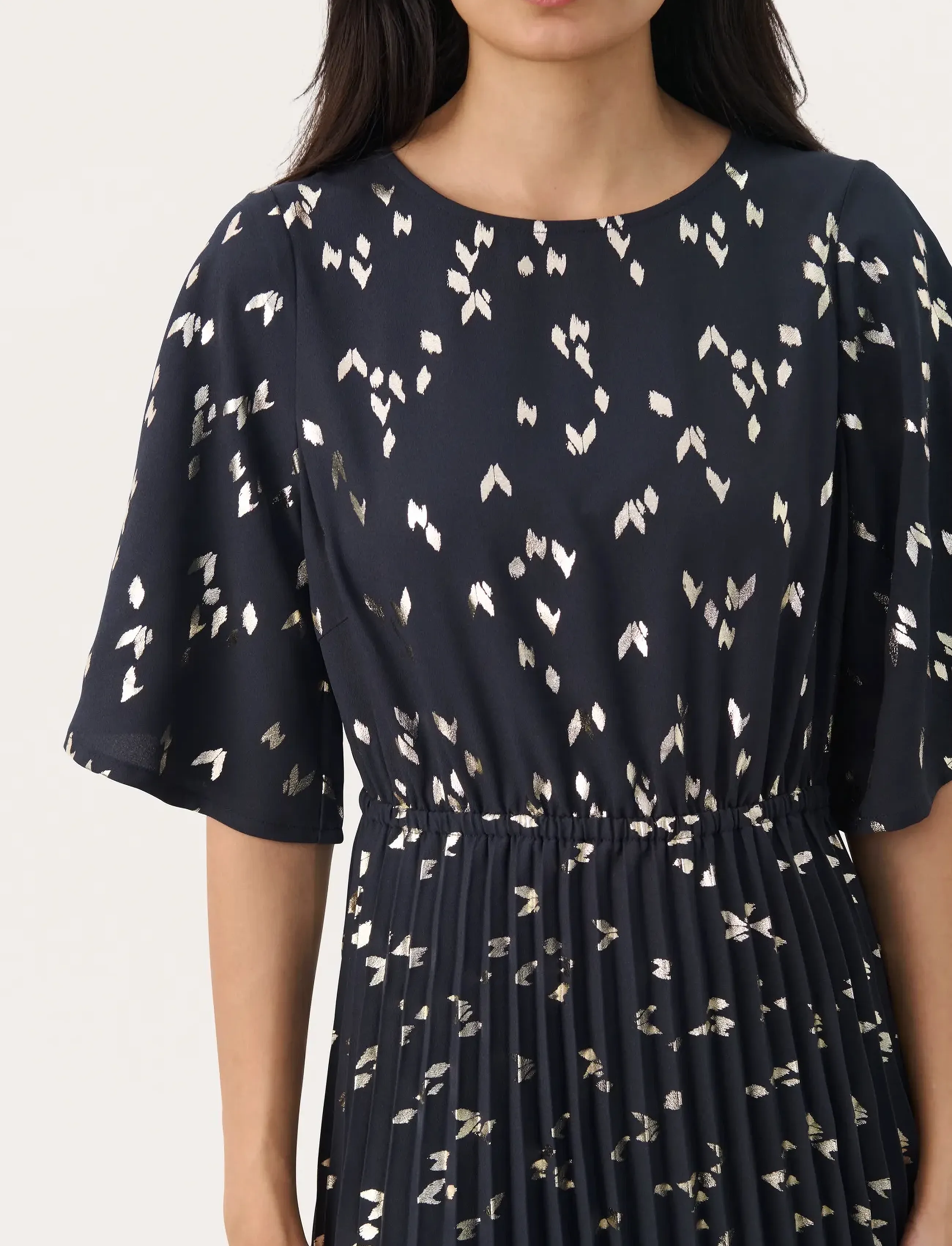 Part Two - SarafinaPW DR - midi dresses - navy foil print - 5