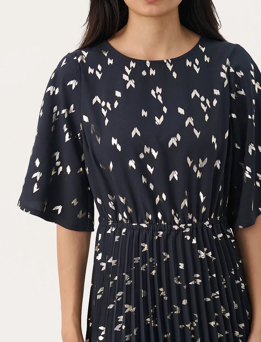 Part Two - SarafinaPW DR - midikleider - navy foil print - 5