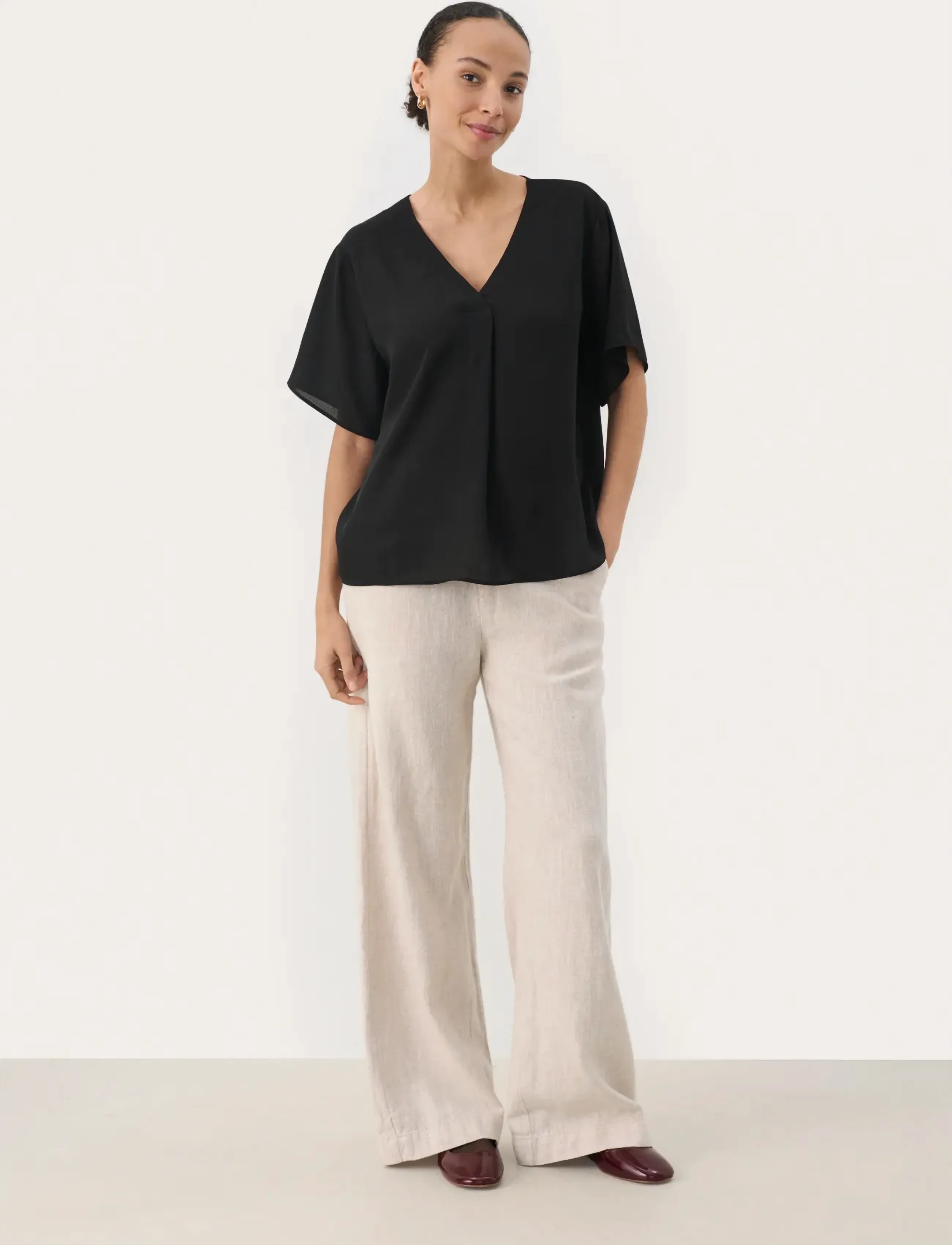 Part Two - SanayaPW BL - kurzämlige blusen - black - 3