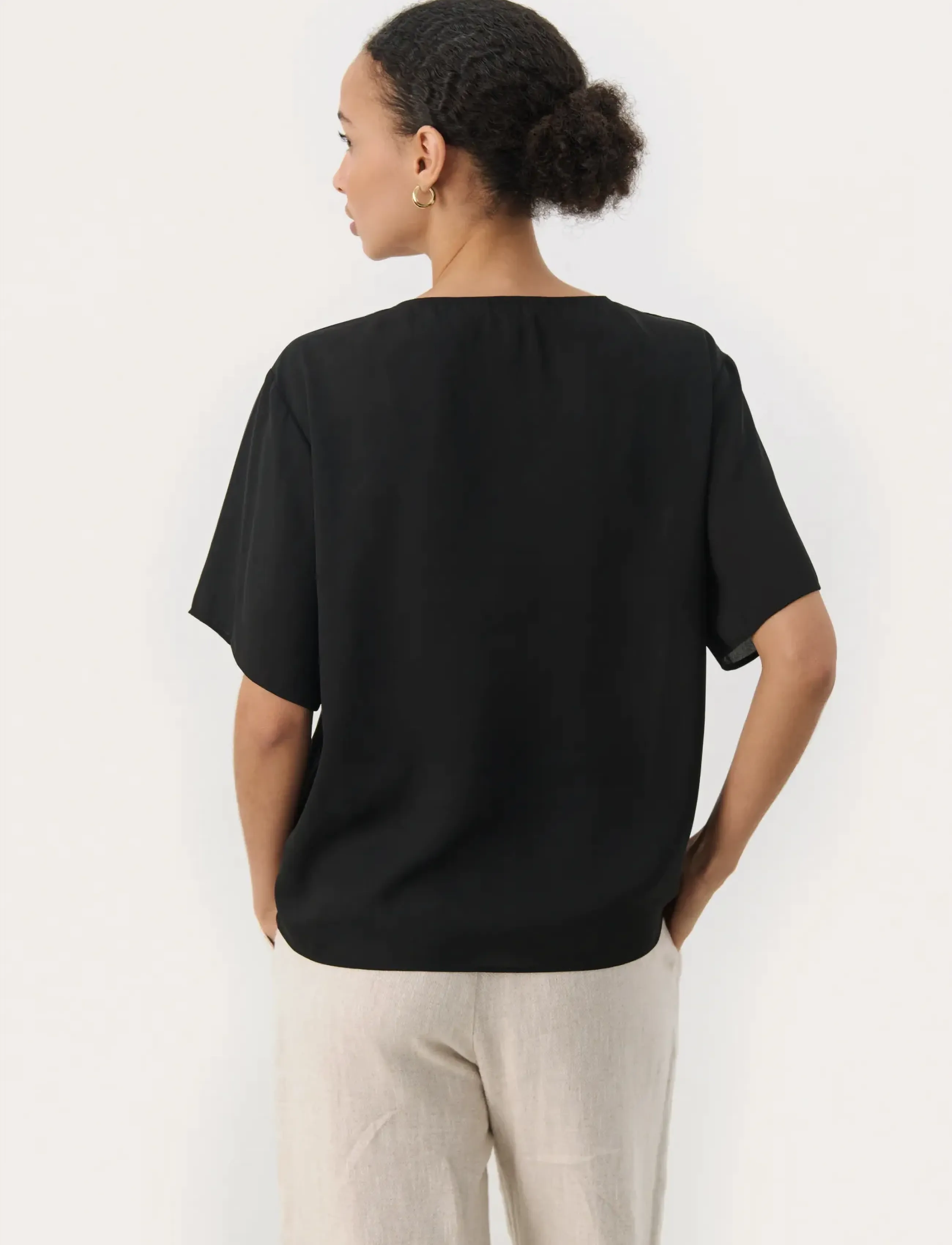 Part Two - SanayaPW BL - kurzämlige blusen - black - 4