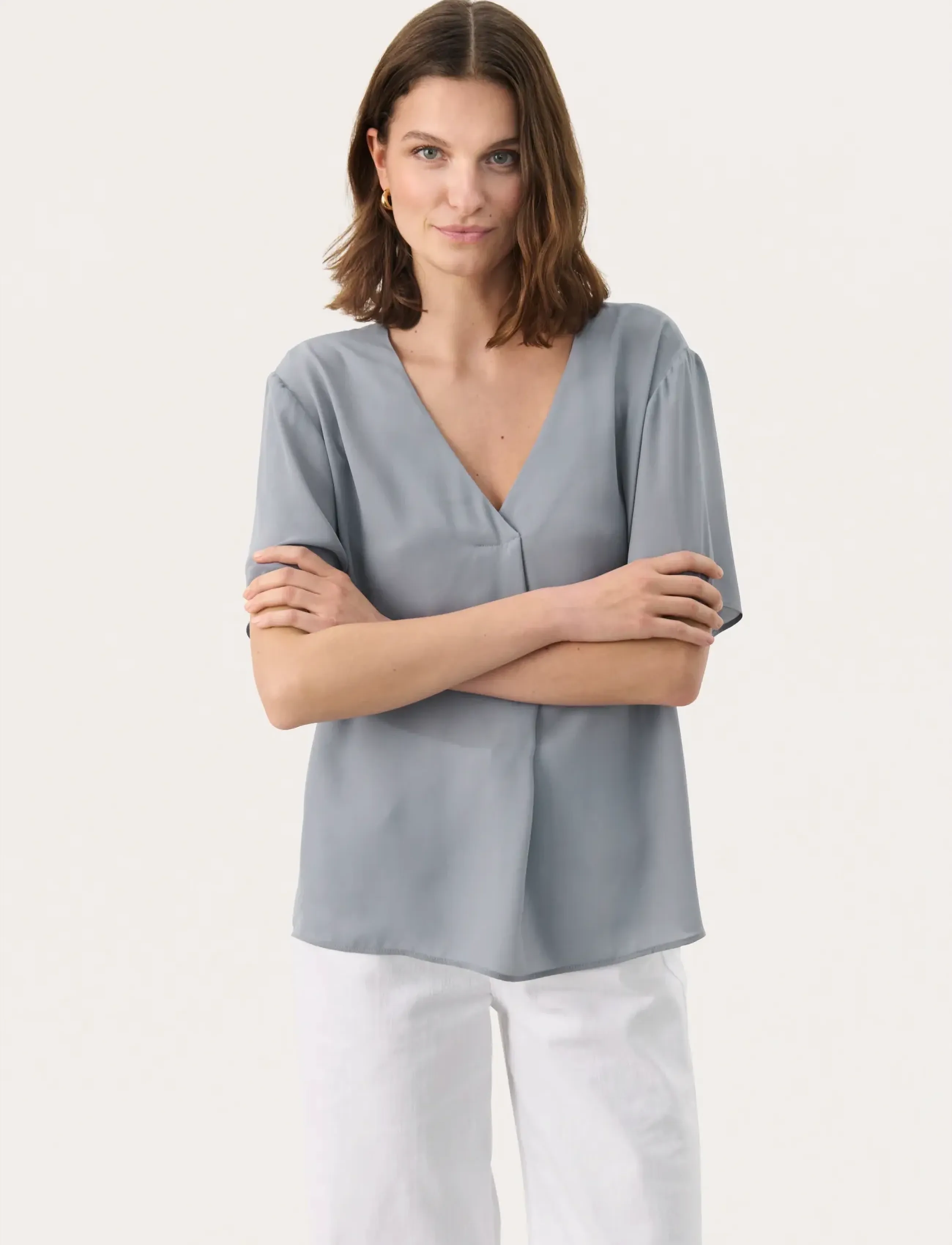 Part Two Sanayapw Bl, 38, Blue, Bluser > Kortærmede, Dame